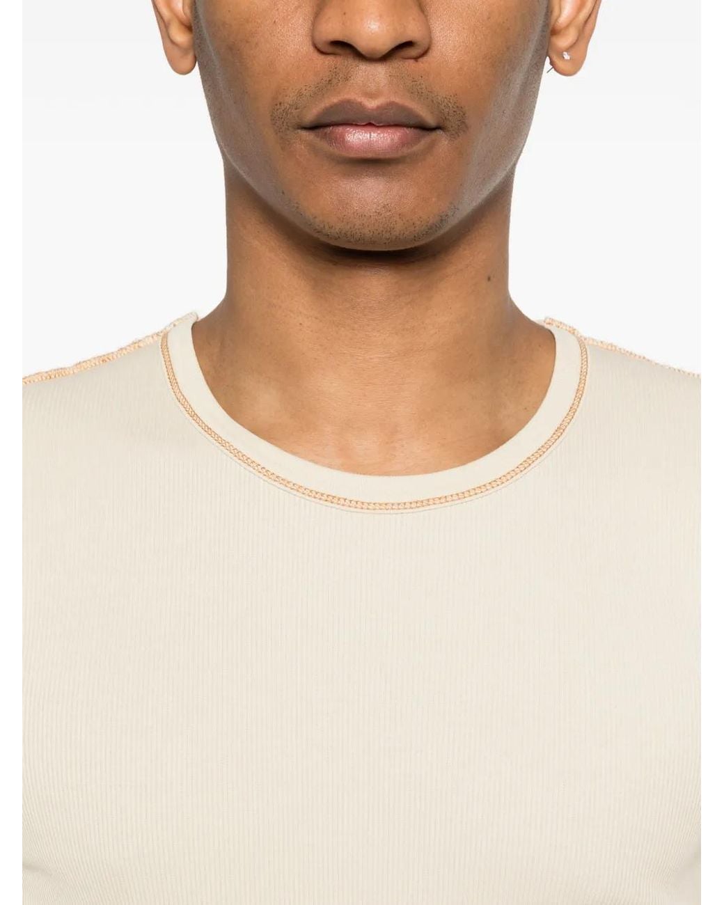 Etudes Studio White Rib Trim T-Shirt