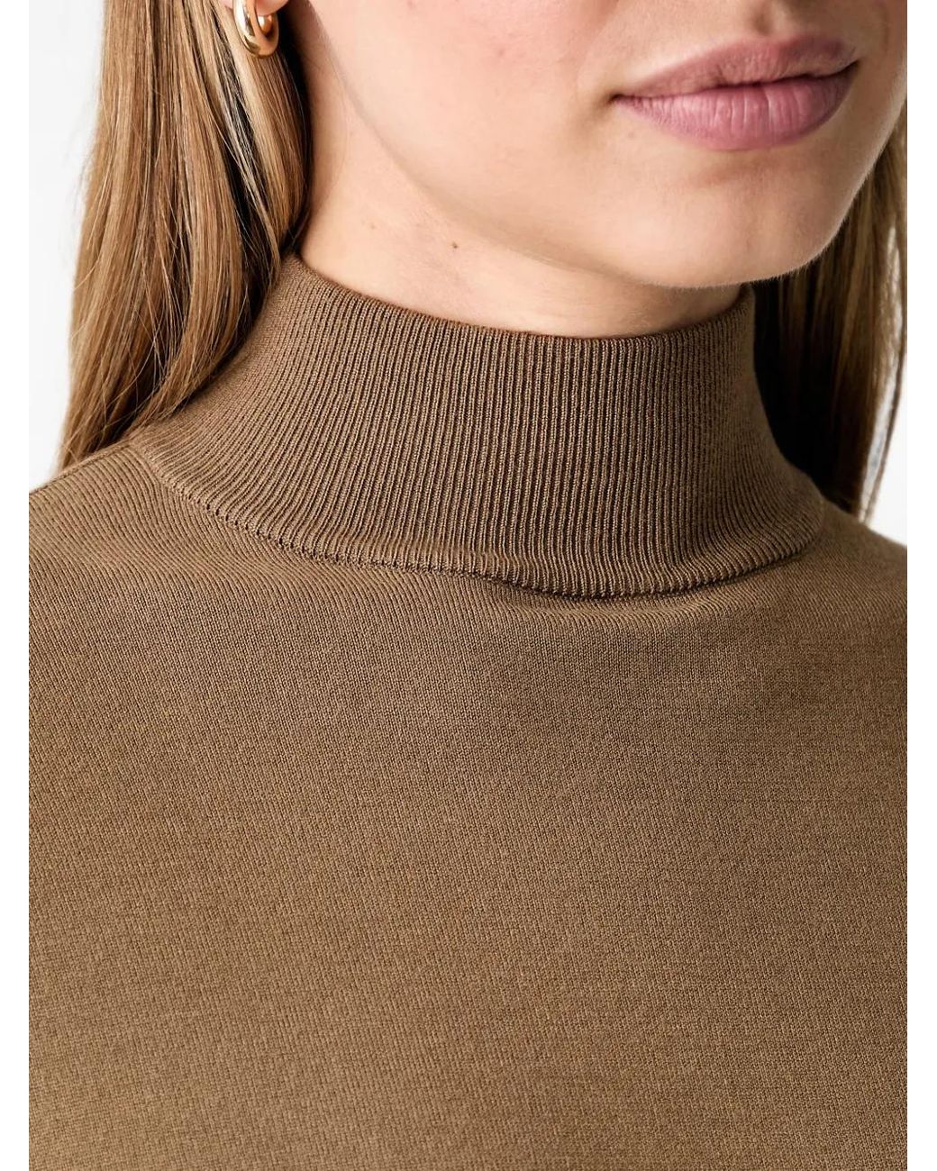 Trussardi Natural Pull À Épaules Basses Et Col Montant