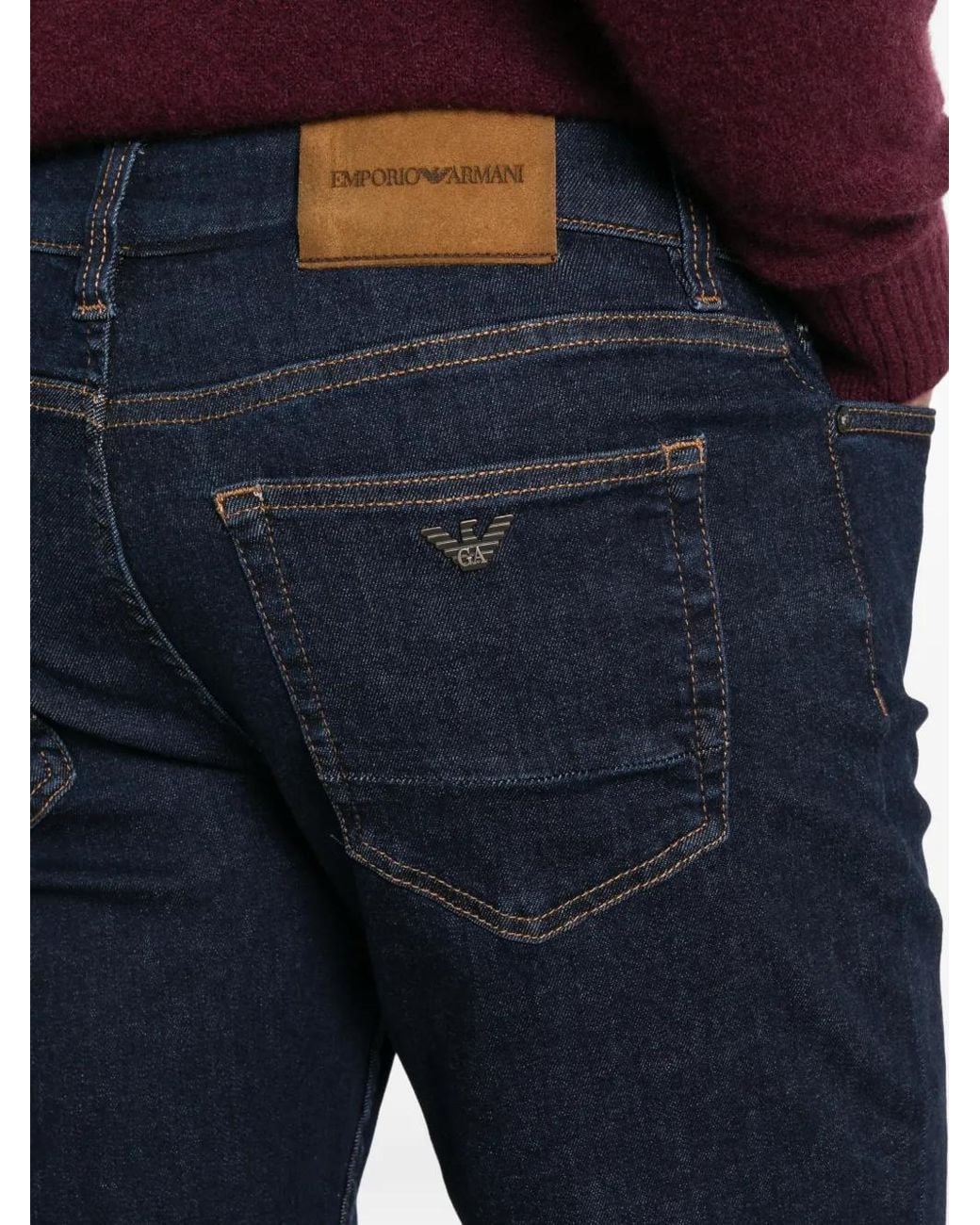 Emporio Armani Blue J104 Slim-Fit Jeans for men
