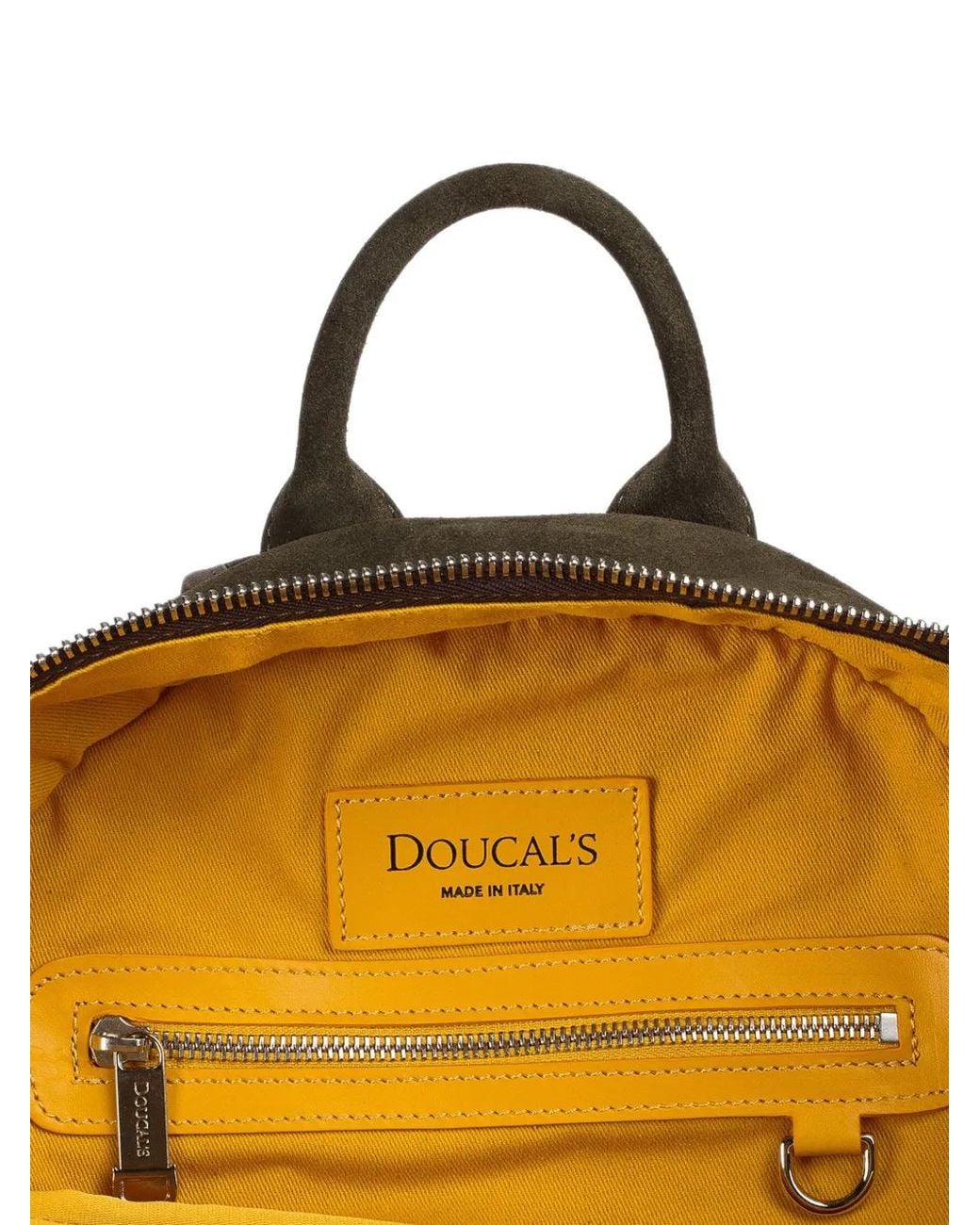 Doucal's Black Suede Leather Backpack for men