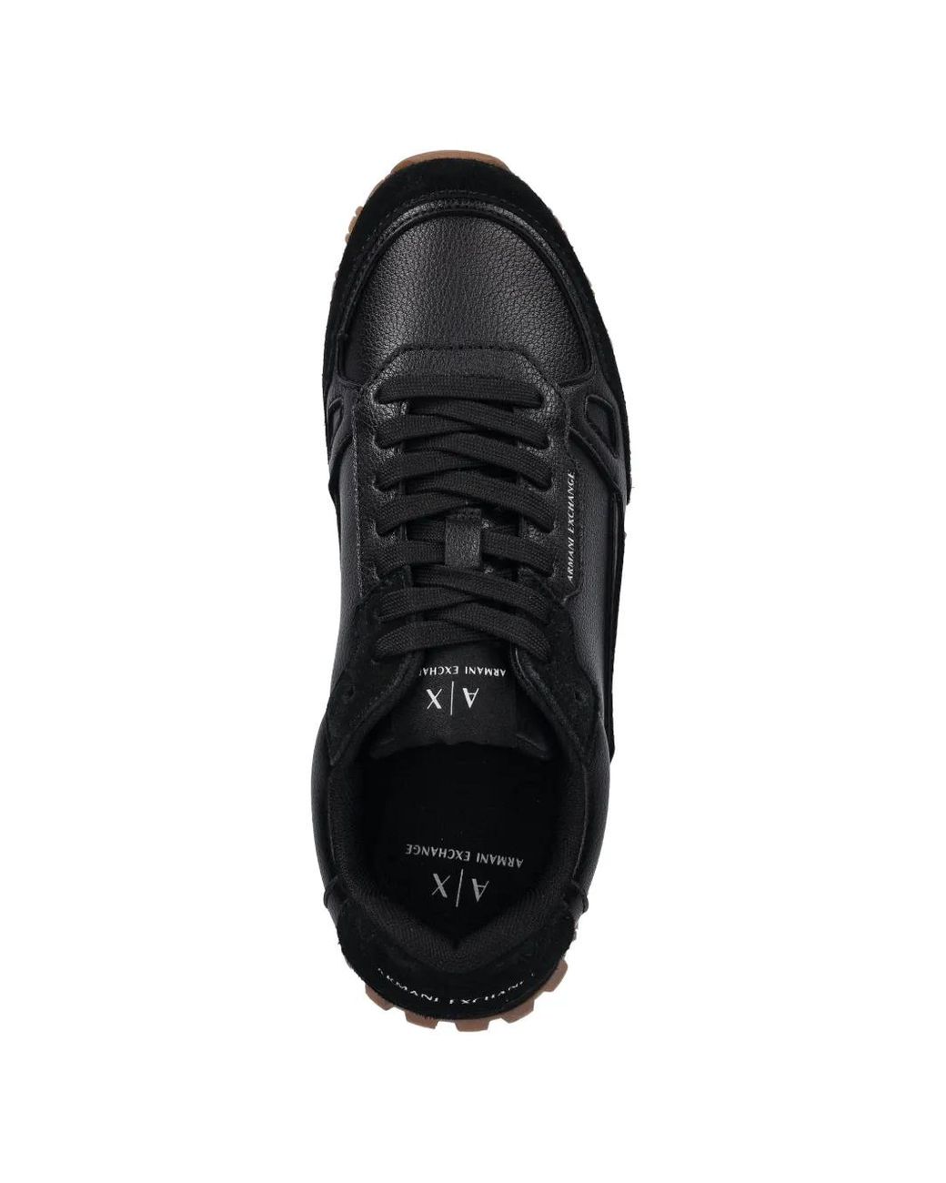 ARMANI EXCHANGE Black Panelled Sneakers for men