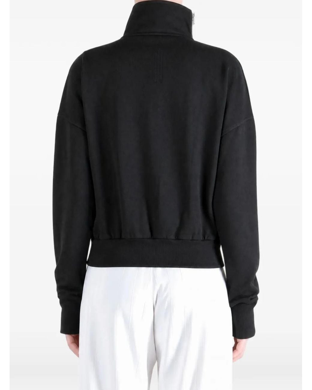 Rick Owens Black Drkshdw Mountain Sweat Asymmetric Zip Sweatshirt