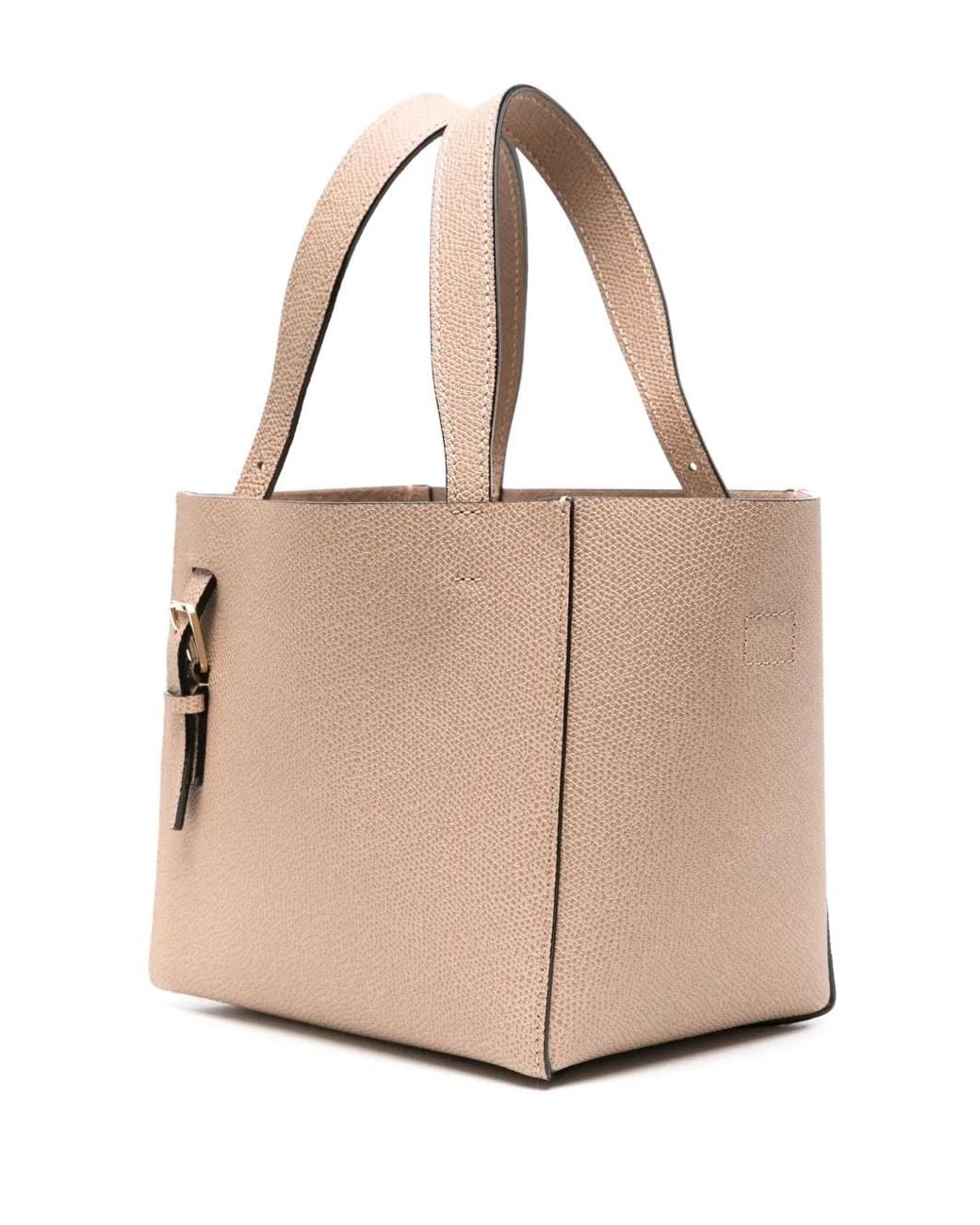 Valextra Natural Mini Soft Bucket Tote Bag