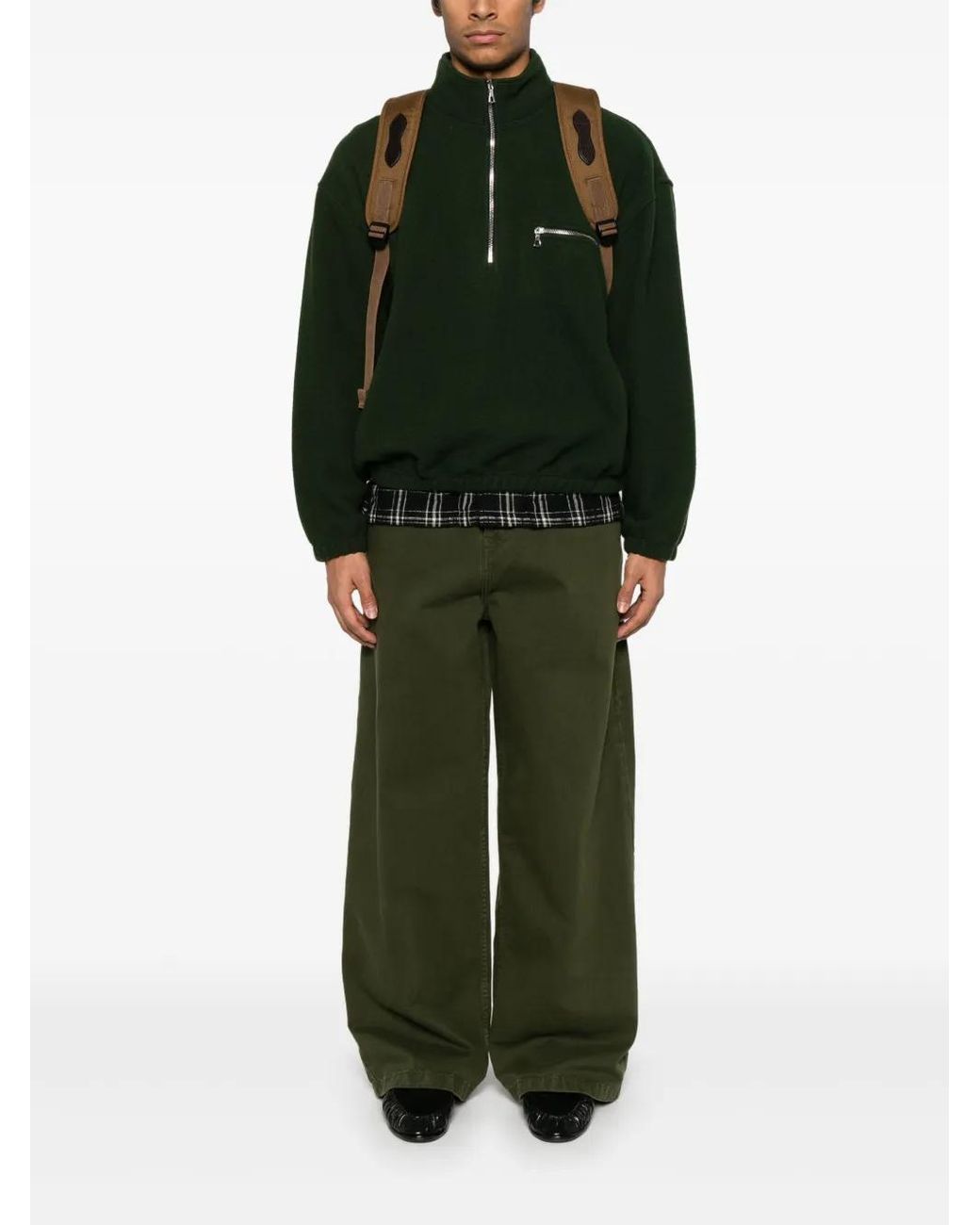 AMI Green Wide Jeans for men