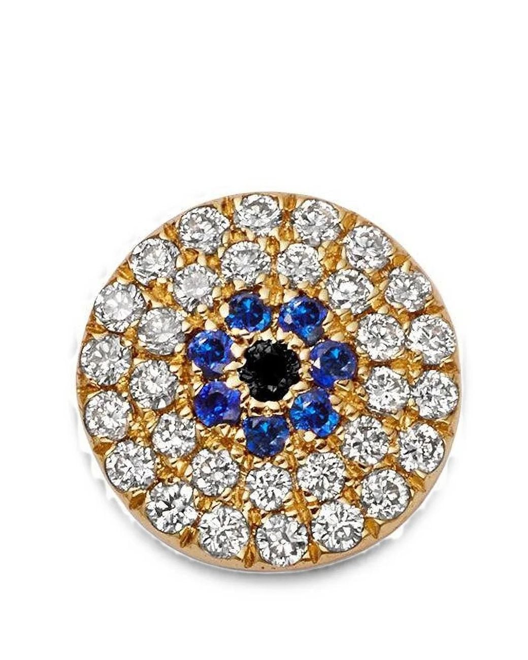 Loquet London Metallic Evil Eye-Motif Diamond And Sapphire Charm