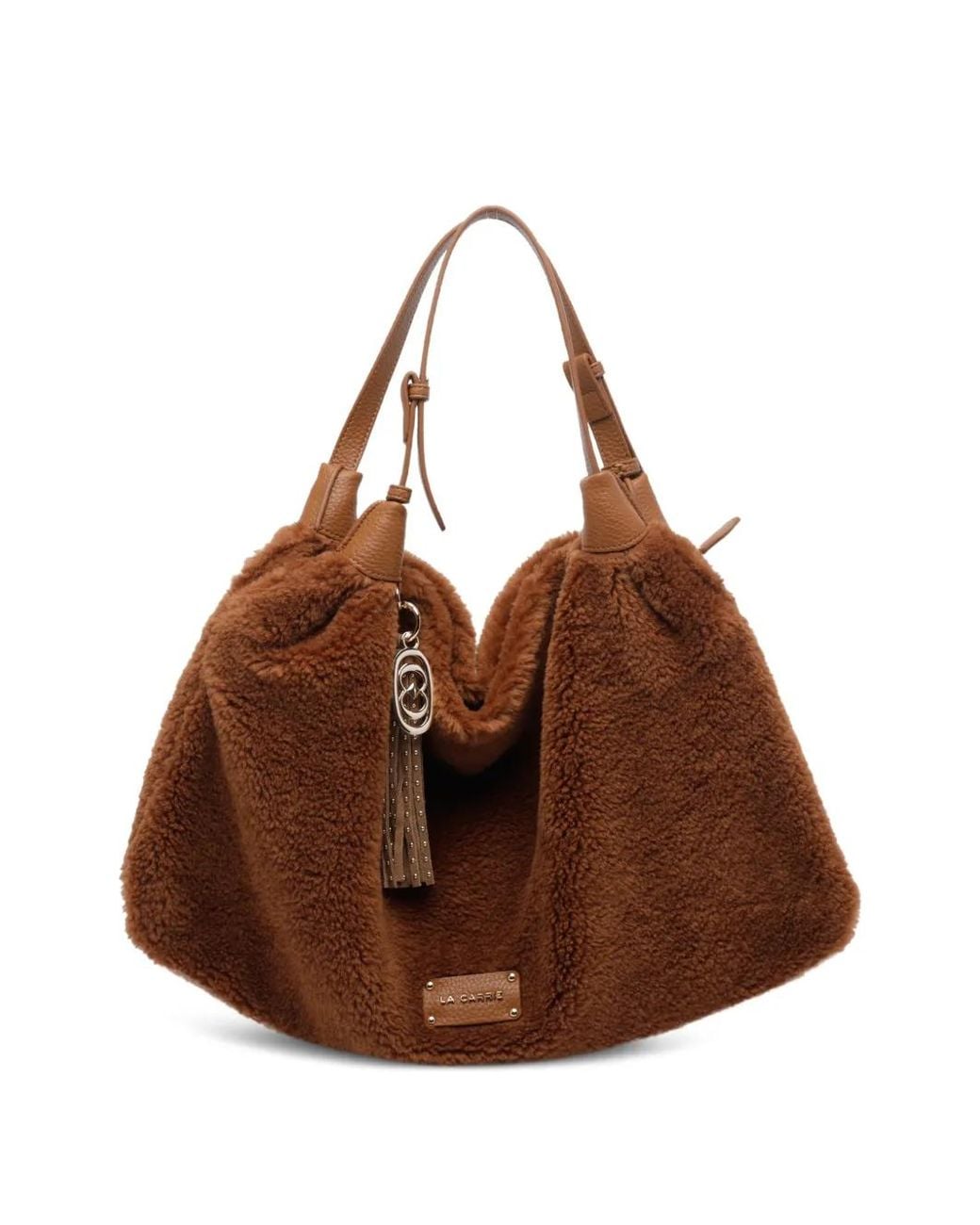 La Carrie Brown Teddy Shoulder Bag