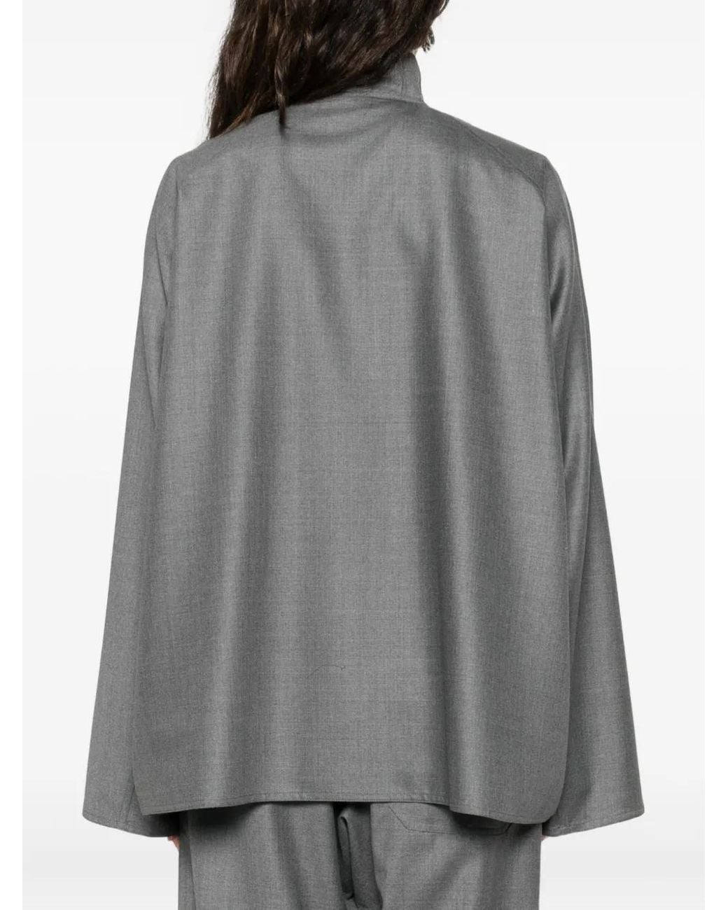 Sofie D'Hoore Gray Half-Zip Blouse