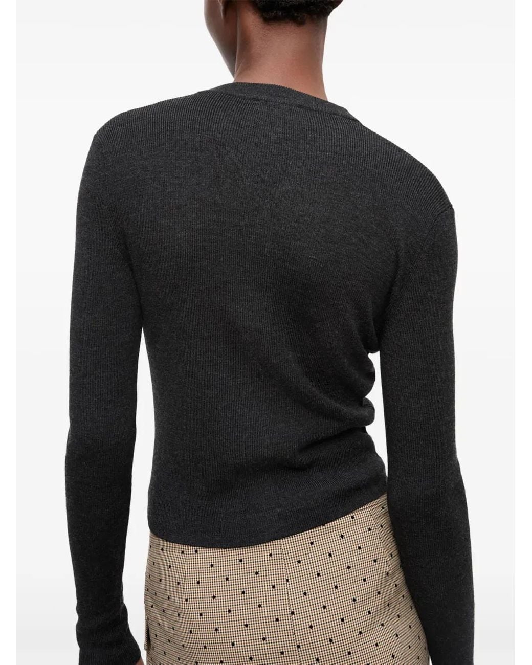 Ganni Black Wool Merino Cardigan