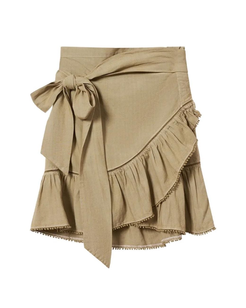 Isabel Marant Natural Minijupe Portefeuille Mempster À Volants