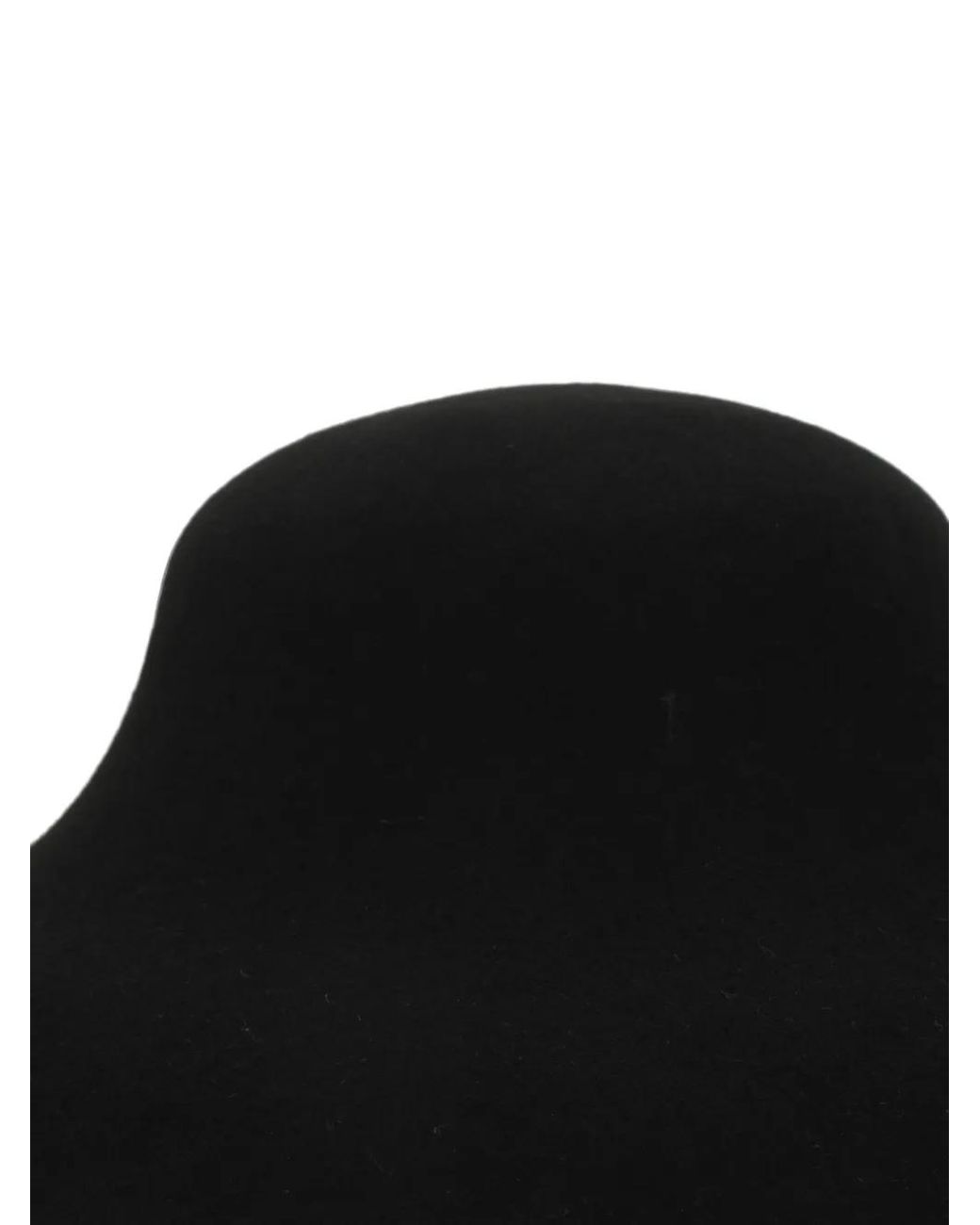 Yohji Yamamoto Black Wide-Brim Wool Hat