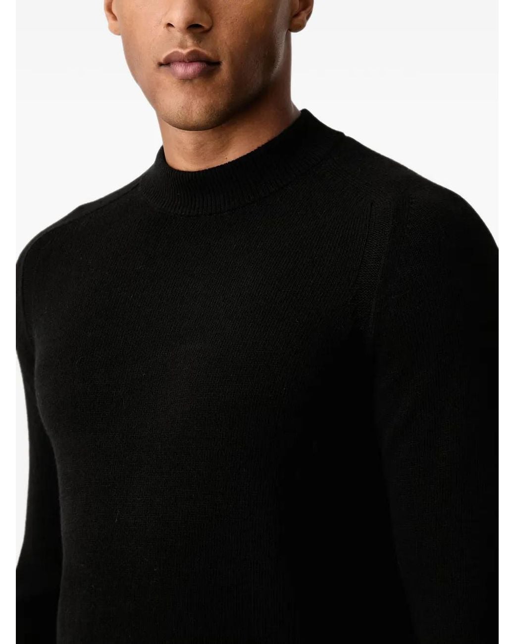 Joop! Black Mock-Neck Raglan-Sleeve Sweater for men