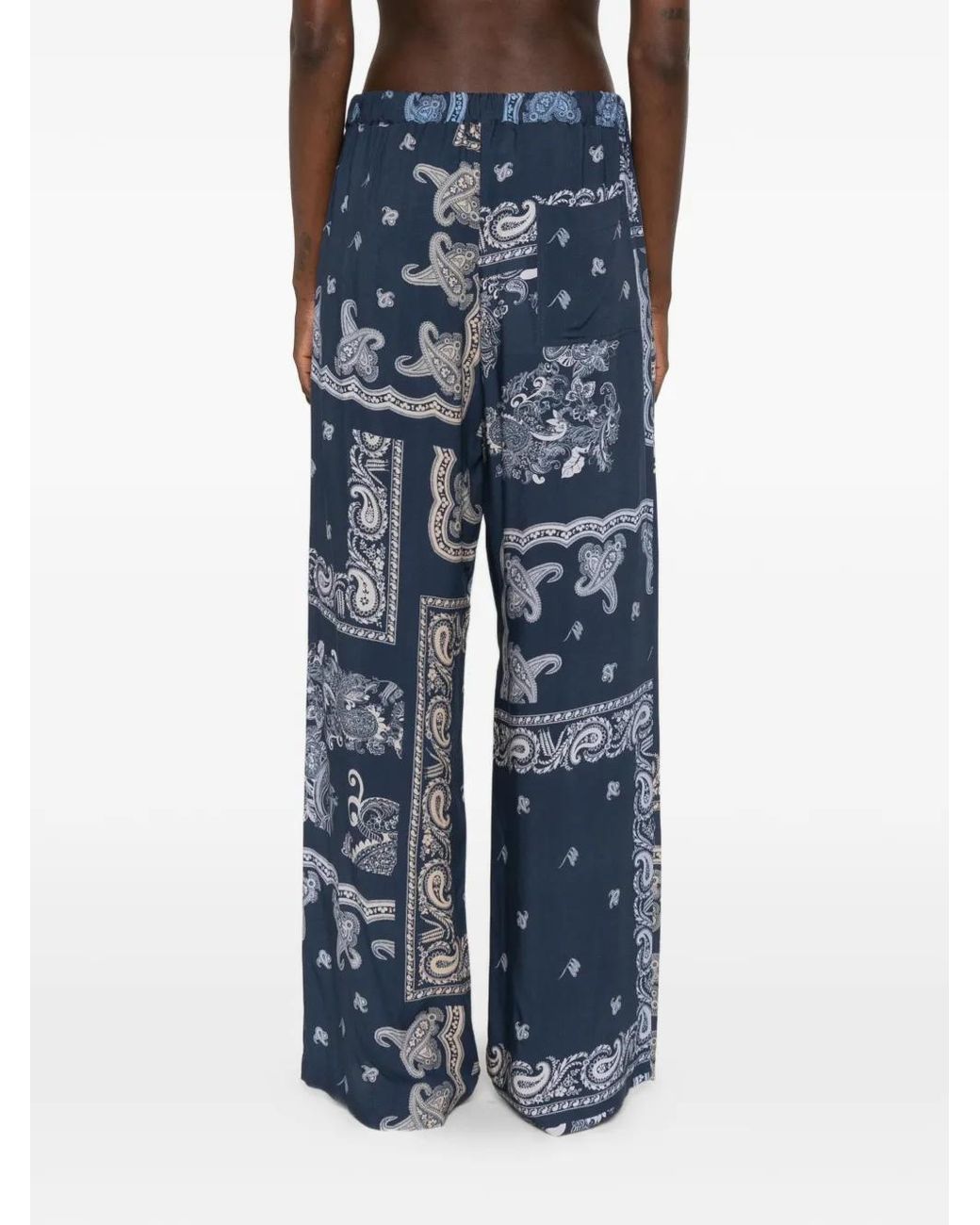 The Attico Blue Paisley Drawstring Trousers