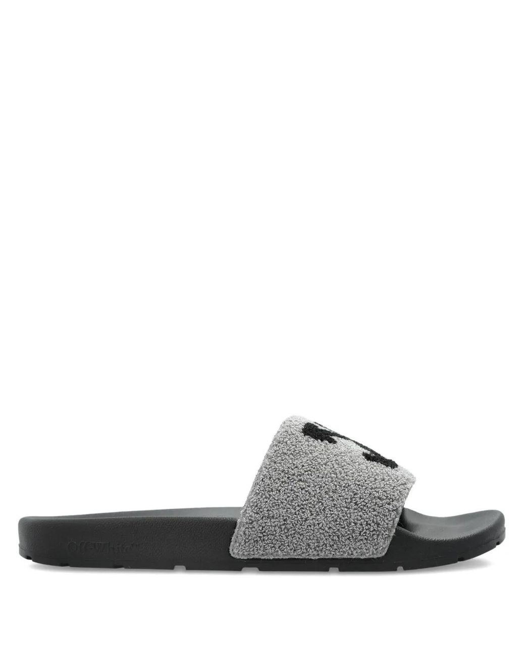 Off-White c/o Virgil Abloh Arrow Terry Slides in White for  display picture 2