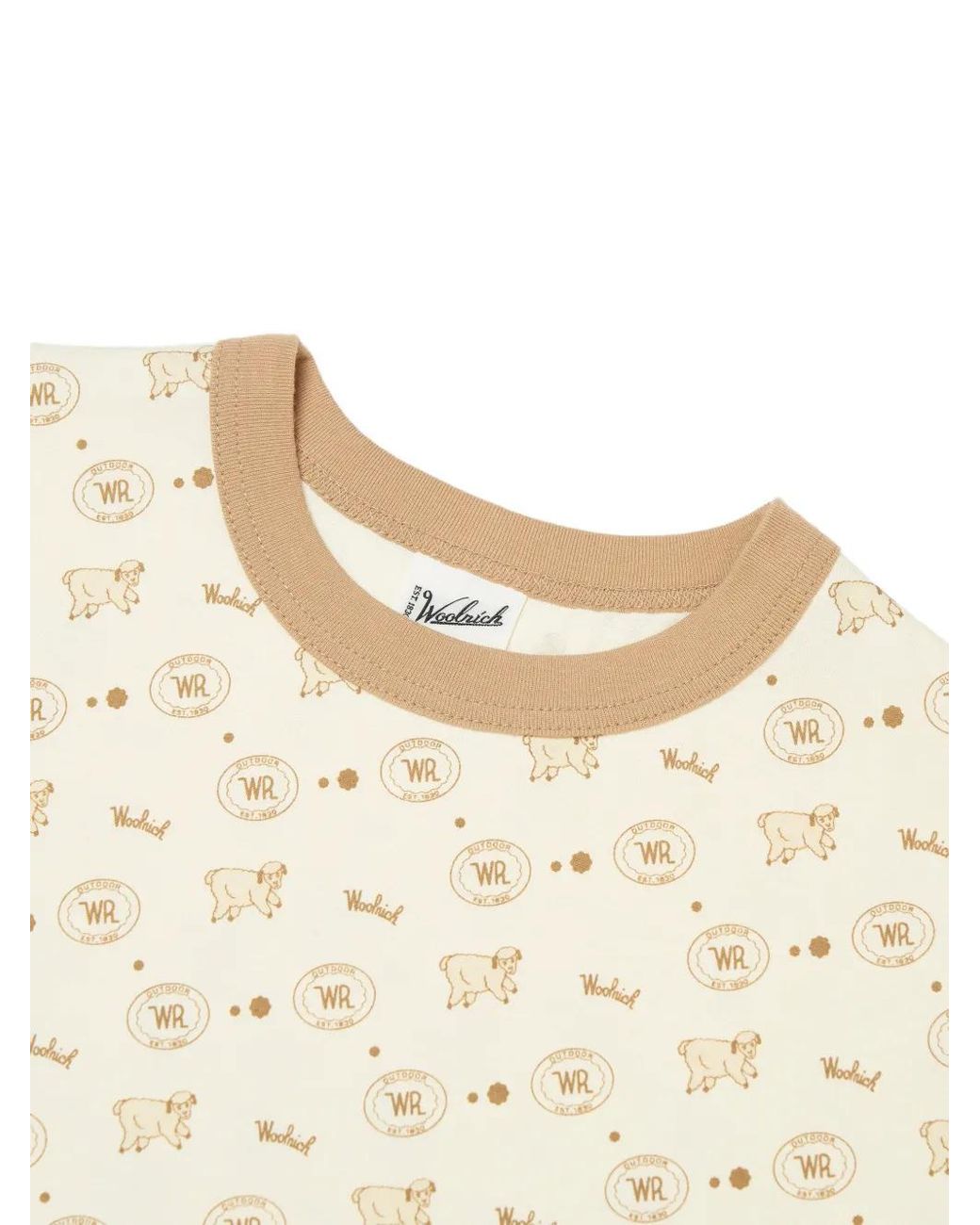 Woolrich Natural Logo-Print Ringer T-Shirt