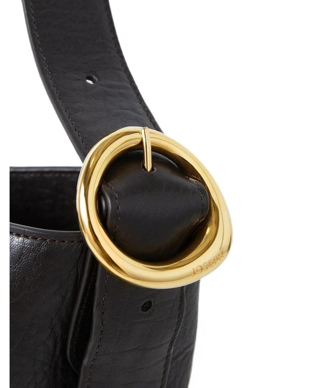 Joseph Black Pebbled Bucket Bag