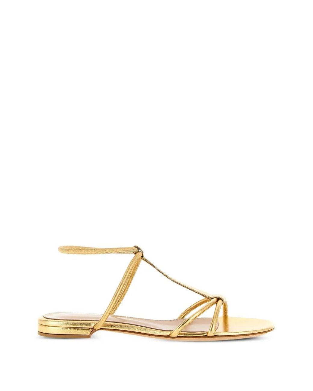 Gianvito Rossi Metallic Lilo Elastic Leather Sandals
