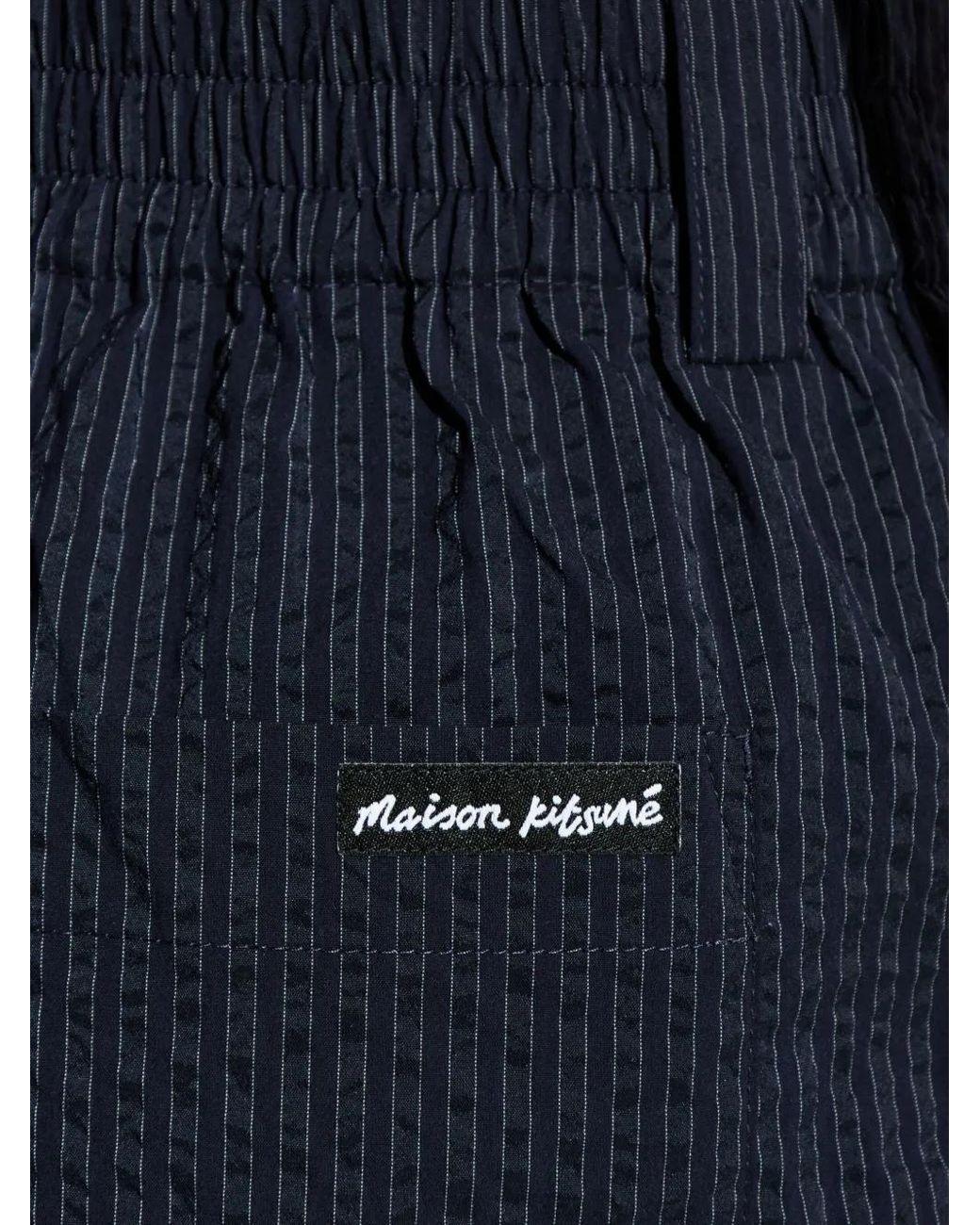 Maison Kitsuné Gestreepte Broek in het Blue