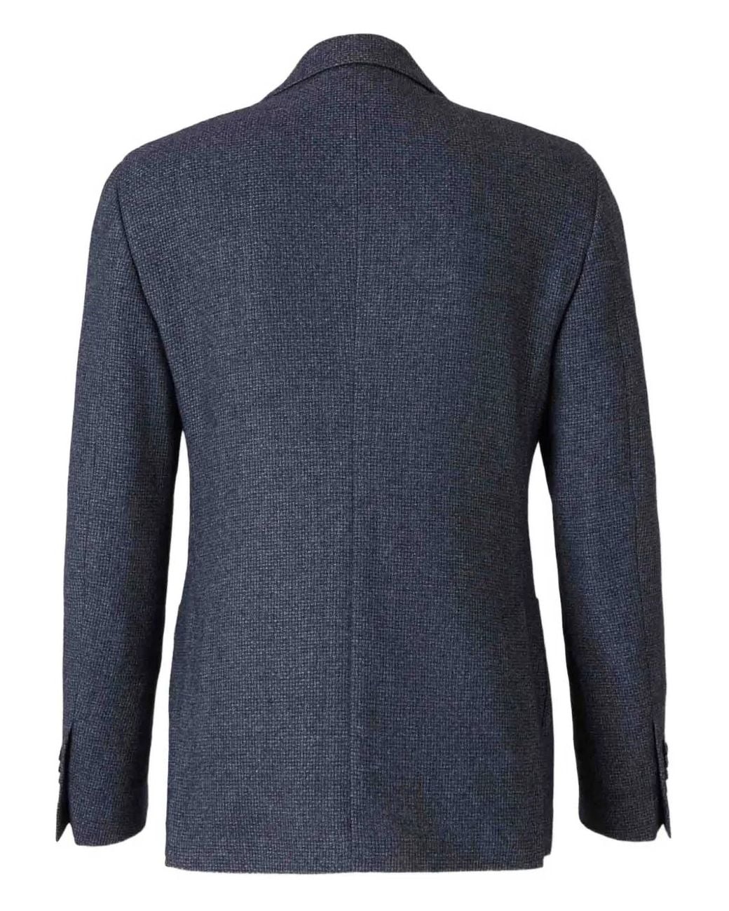 Lardini Blue Textured Single-Breasted Jacket for men