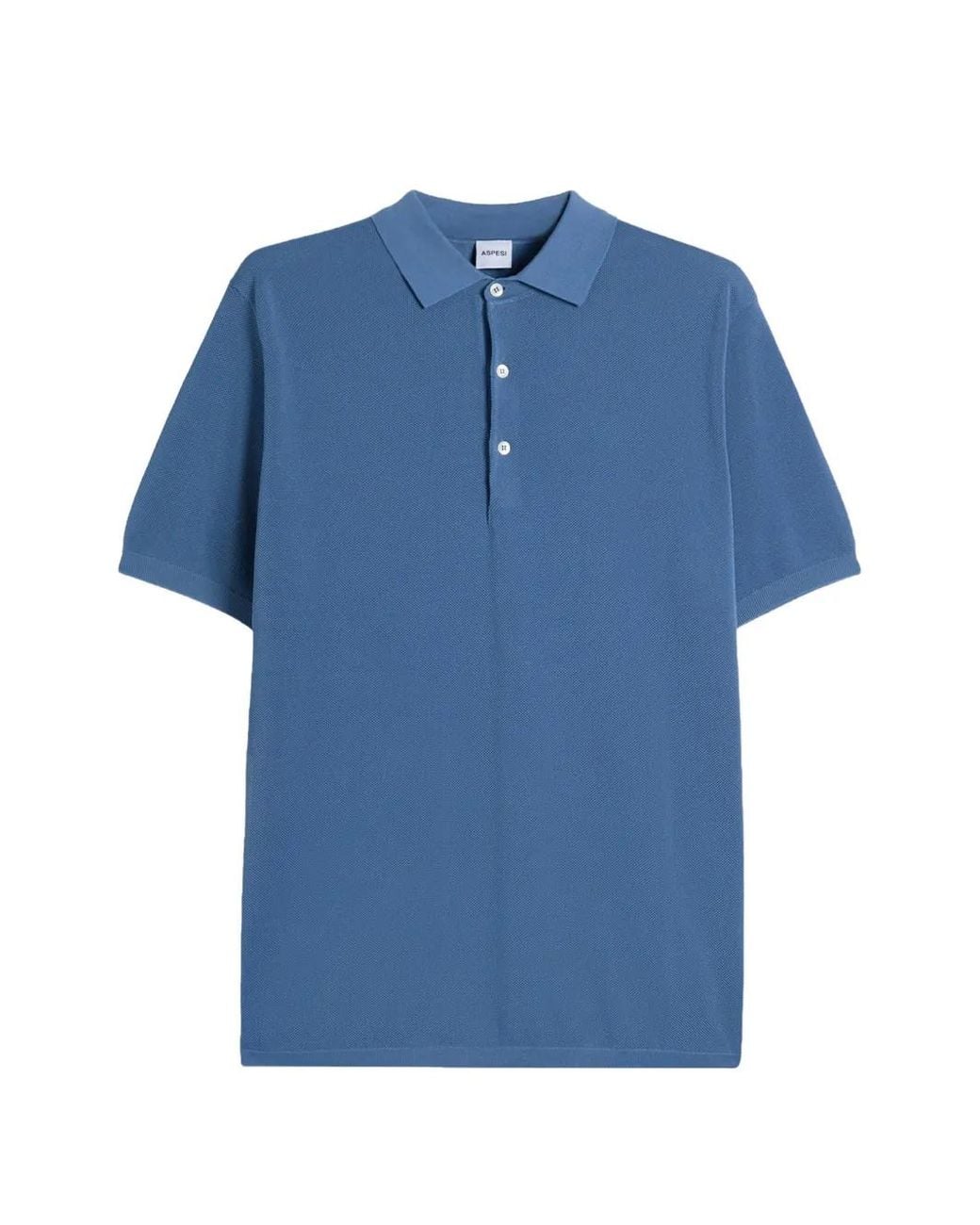 Aspesi Blue Cotton Polo Shirt for men