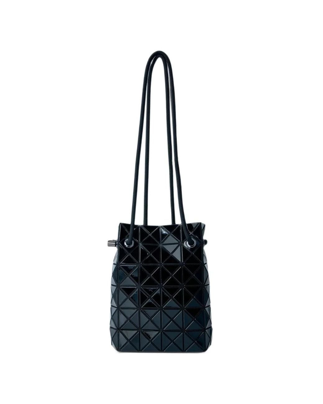 Issey Miyake Black Wring Geometric Panelled Bag