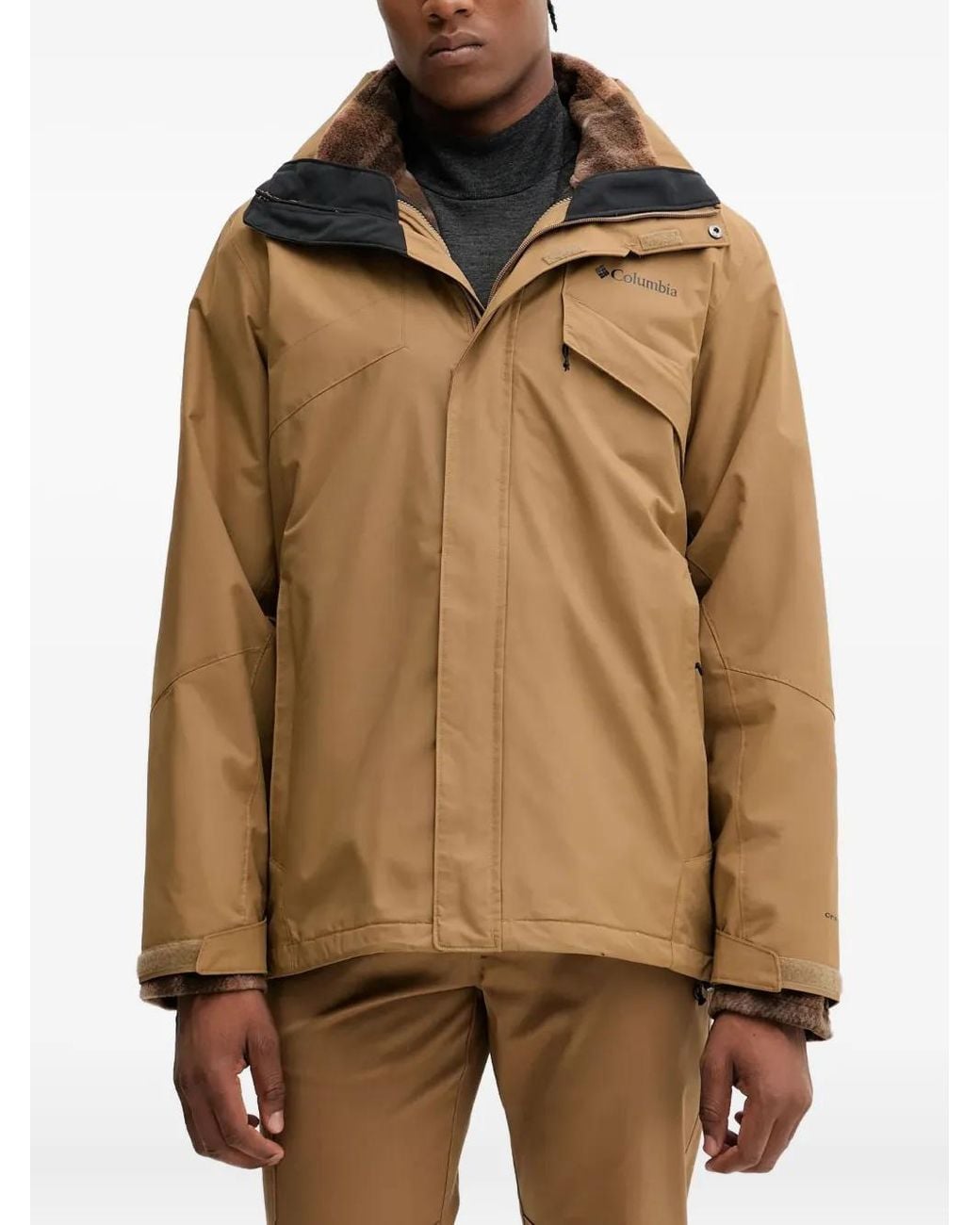 Columbia Brown Zipped Reversible Hooded Jacket for men