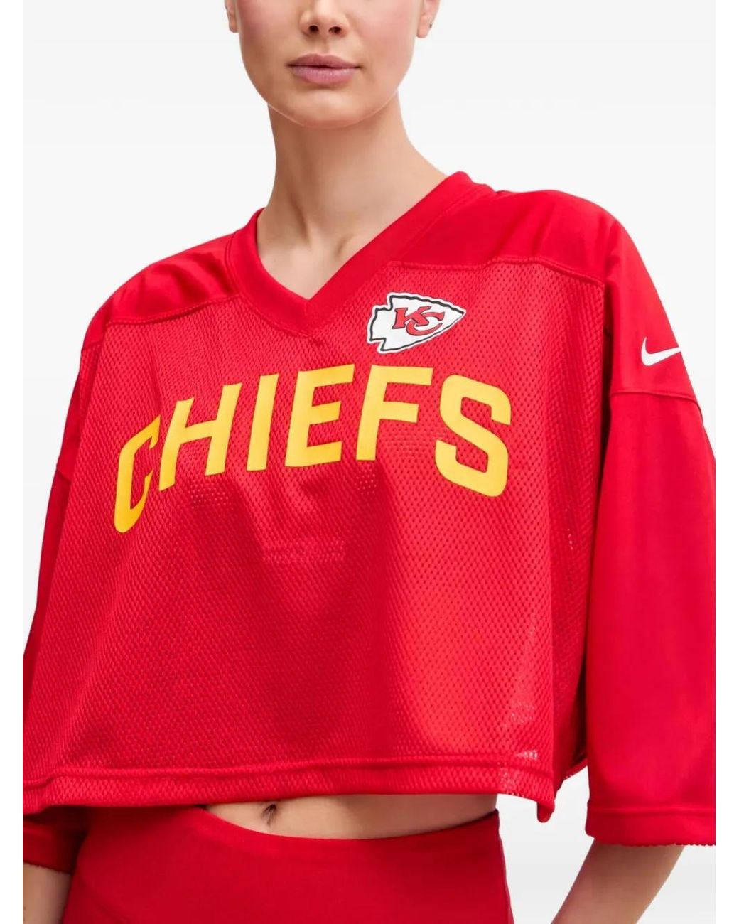 Nike Red X Nfl Kansas City Chiefs Wide Receiver V-Neck T-Shirt