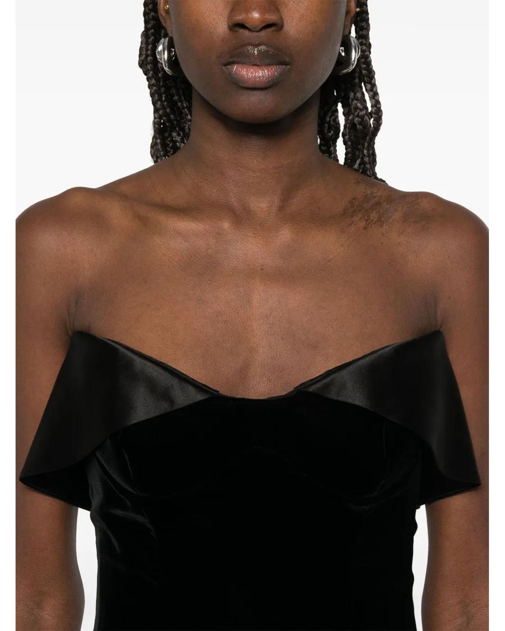 Mugler Black Velvet Mini Dress