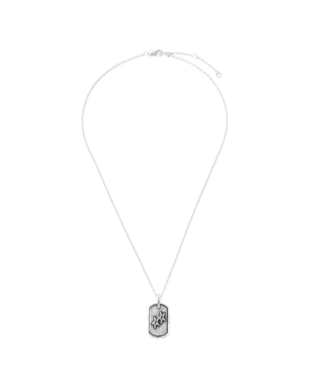 Twojeys White Star-Motif Pendant Necklace for men