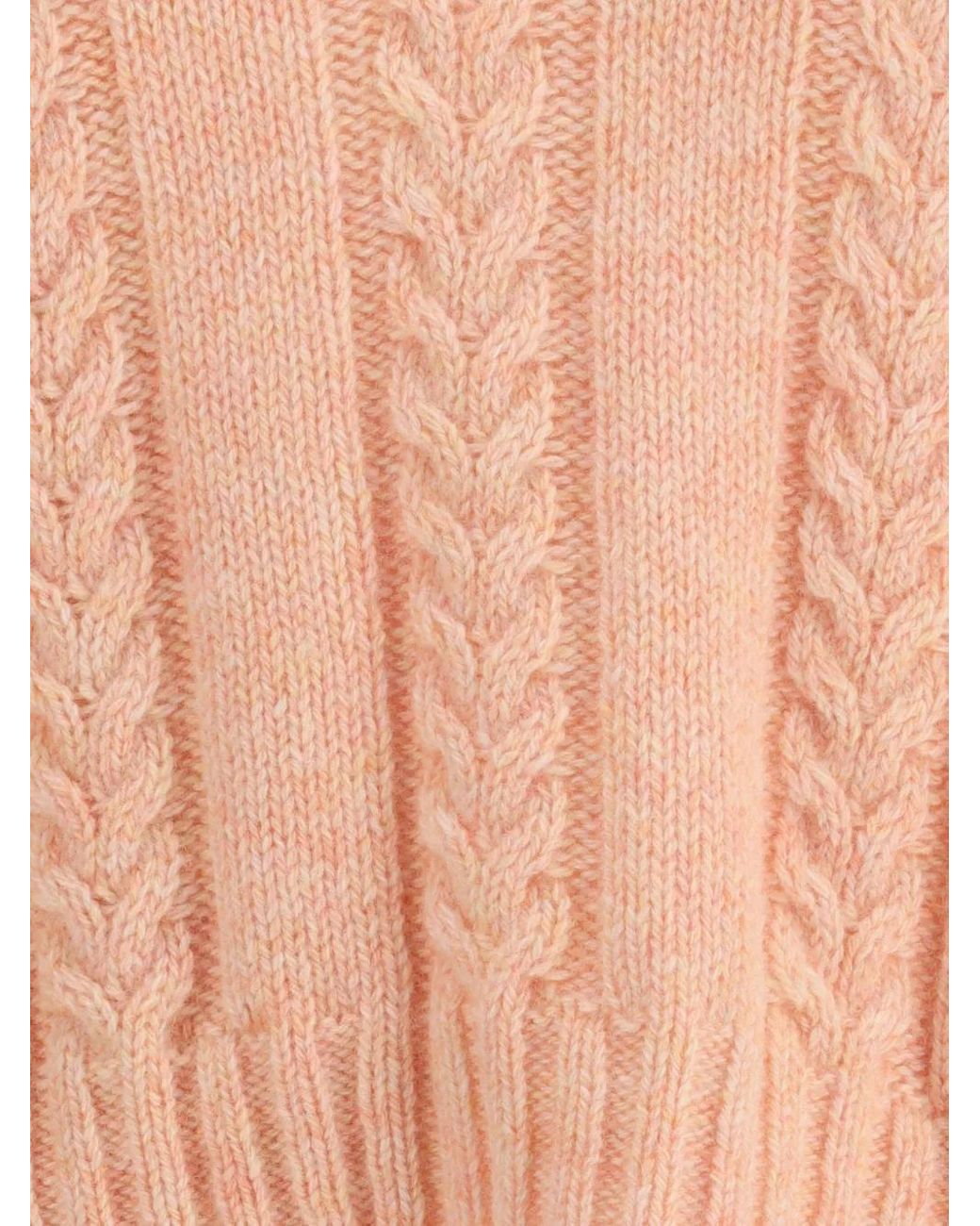 Jersey Con Cuello En V Y Punto De Ochos Loewe de color Pink