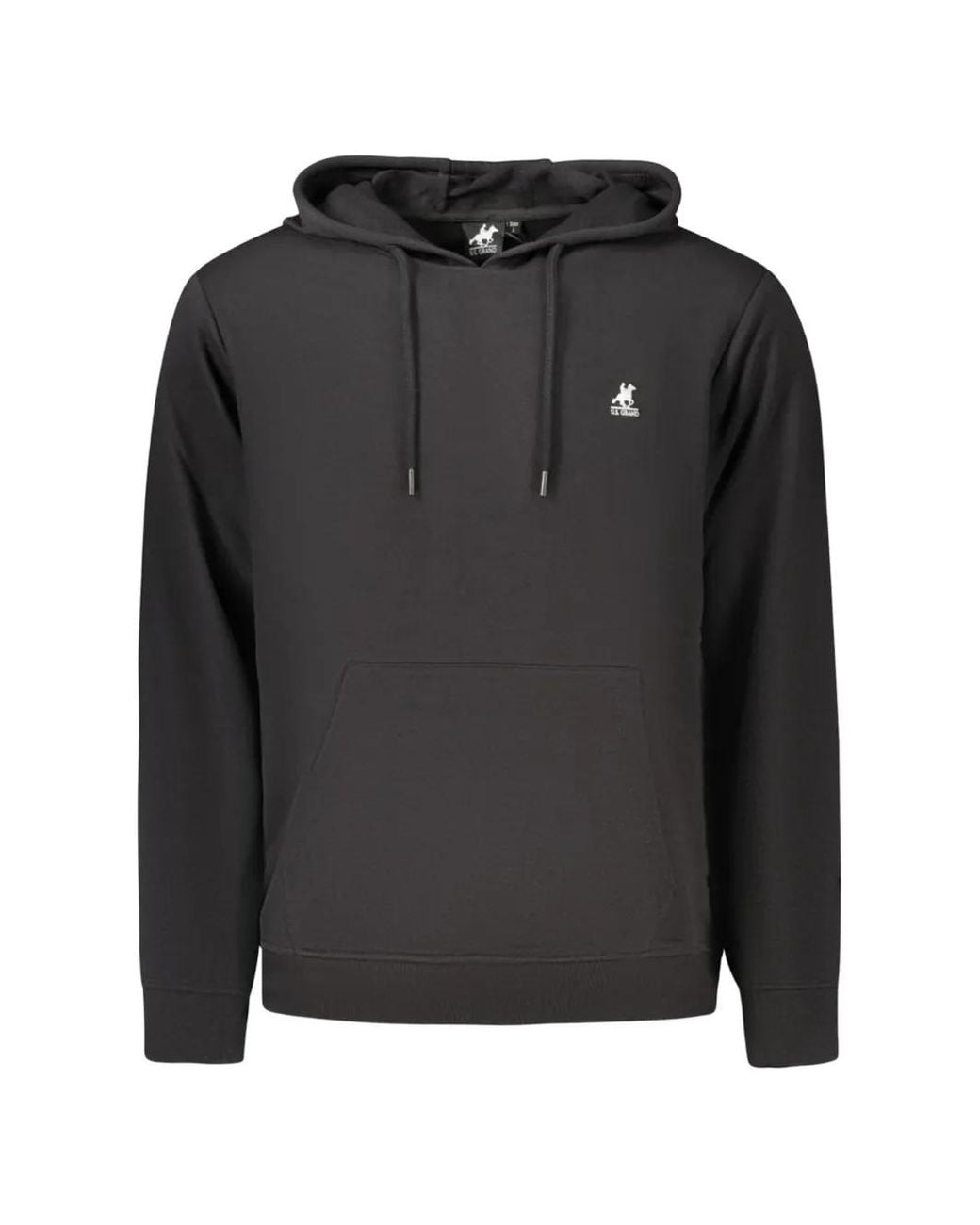 U.S. Grand Black Logo-Embroidered Hoodie for men