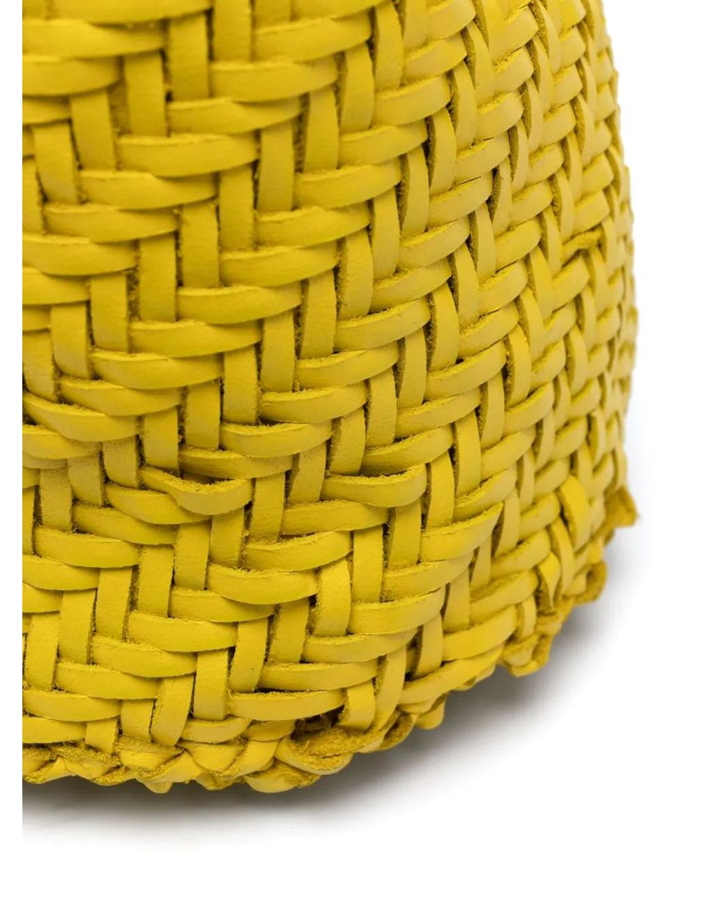 Dragon Diffusion Yellow Interwoven-Design Leather Bucket Bag