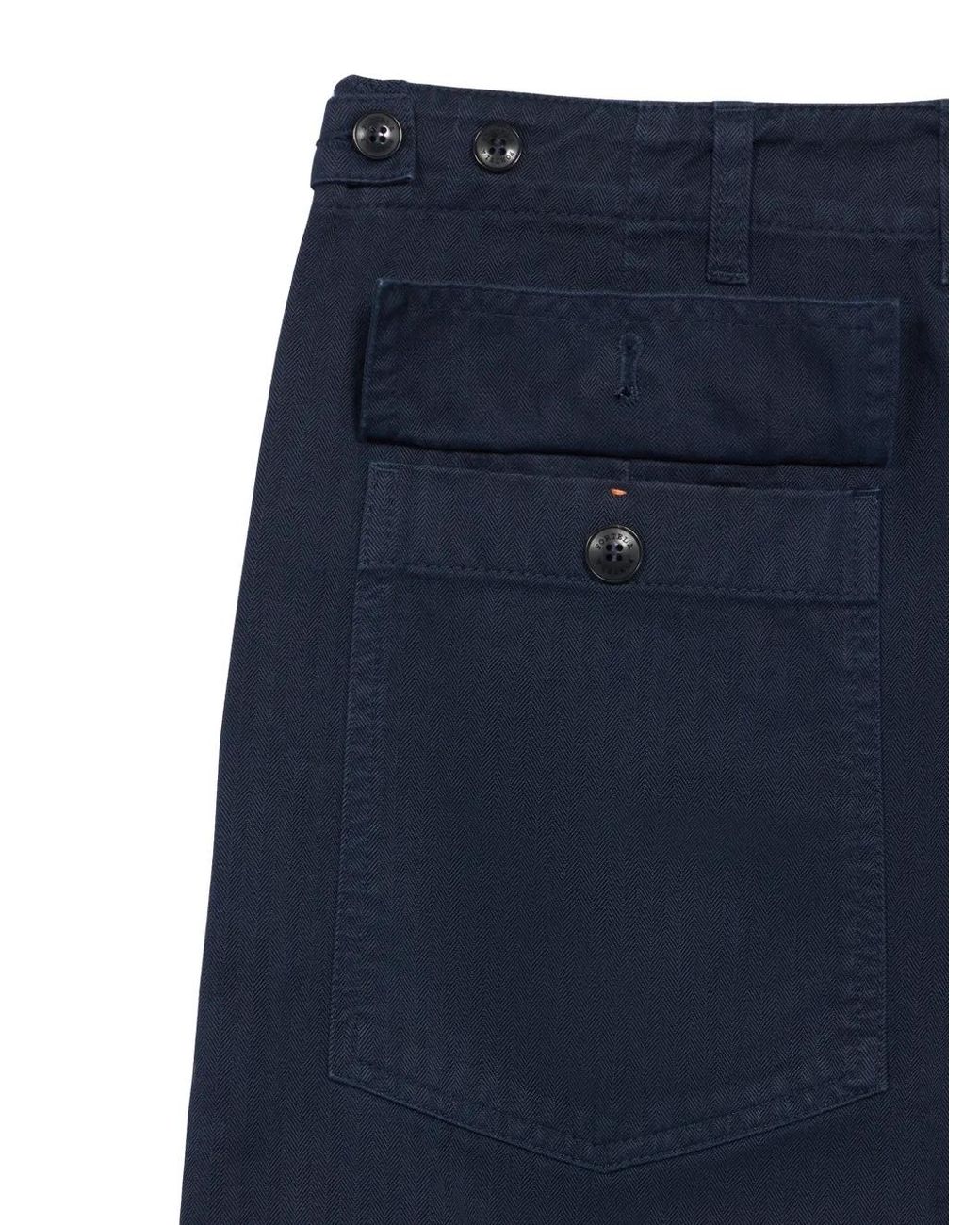Fortela Blue Newfatigue Patch-Pocket Trousers for men