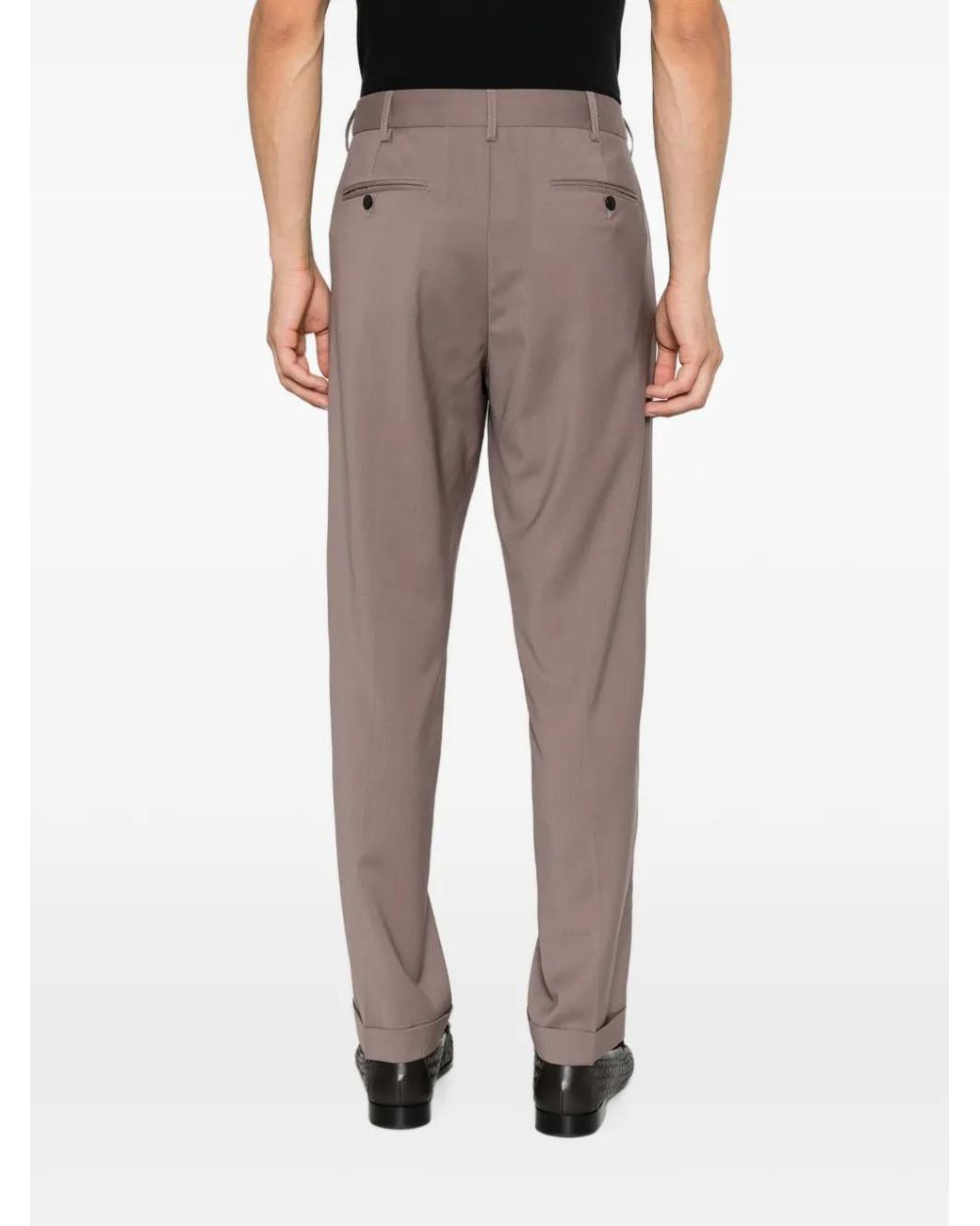 Cellar Door Gray Cambridge Pleated Tailored Trousers for men