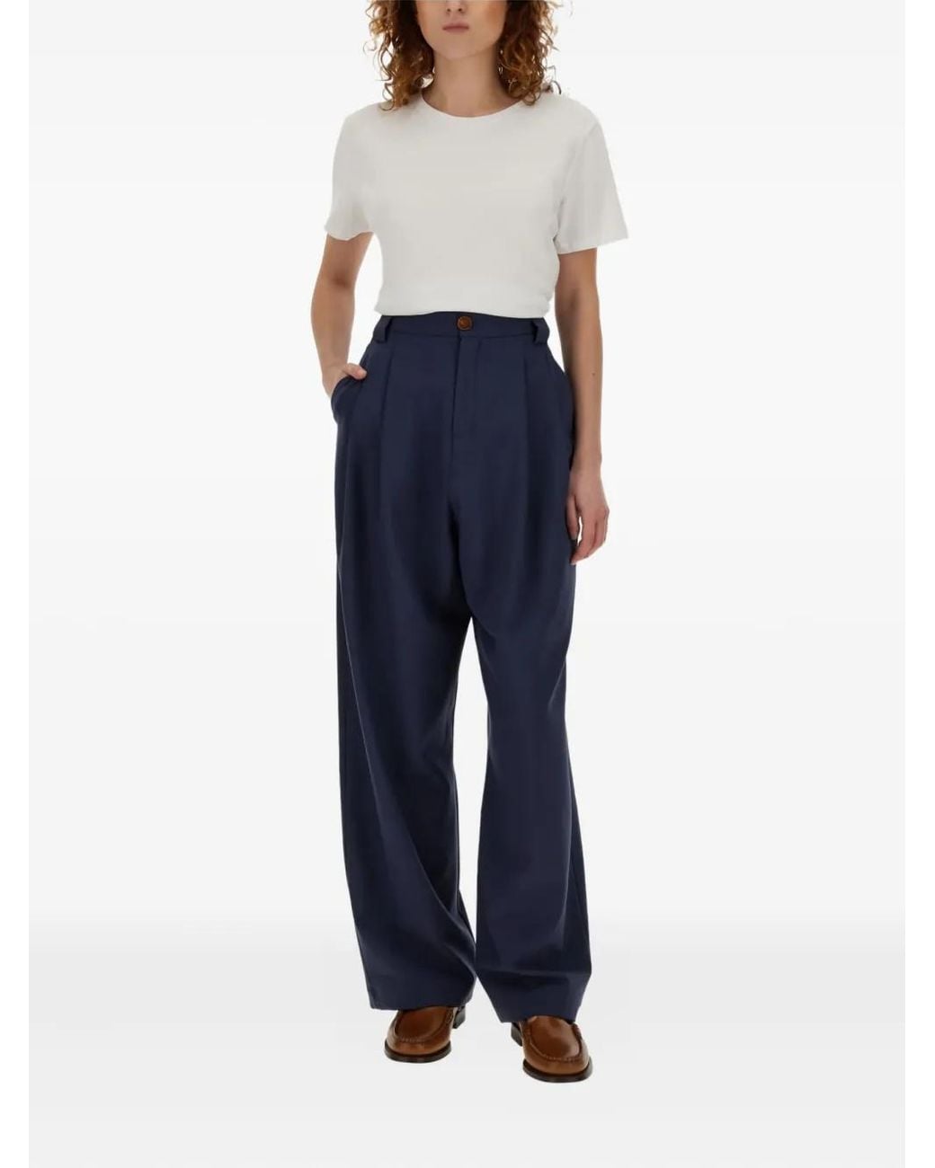 Alysi Blue Pleated Trousers