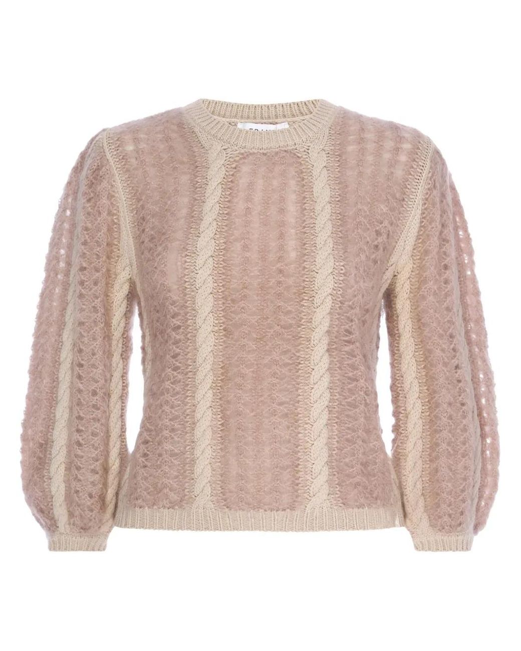 FRAME Pink Cable-Knit Jumper