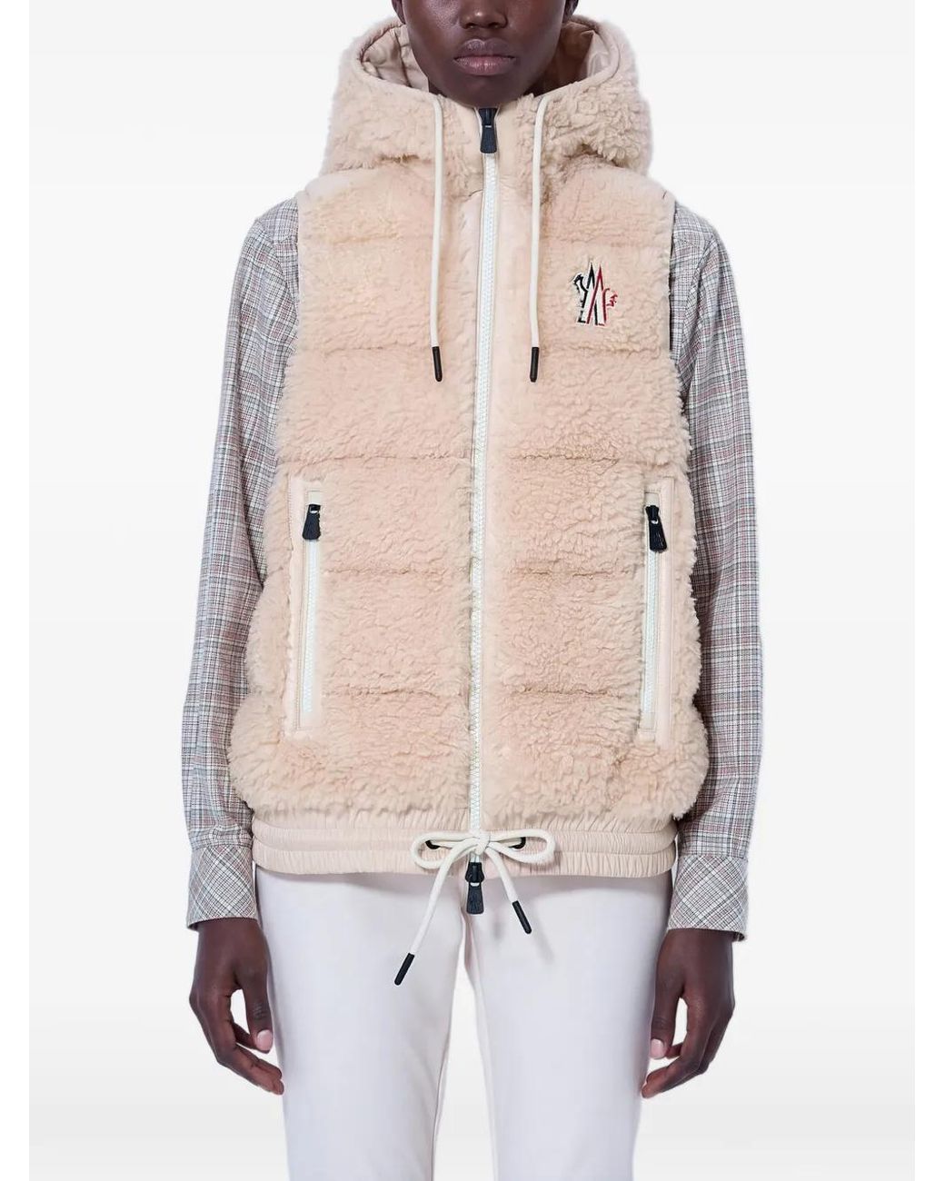 Moncler Natural Tedddy Hooded Sherpa Gilet