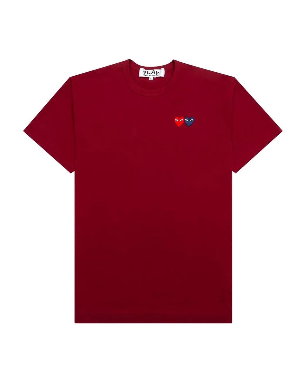 COMME DES GARÇONS PLAY Red Mens T-shirt Short Sleeve Knit Clothing for men