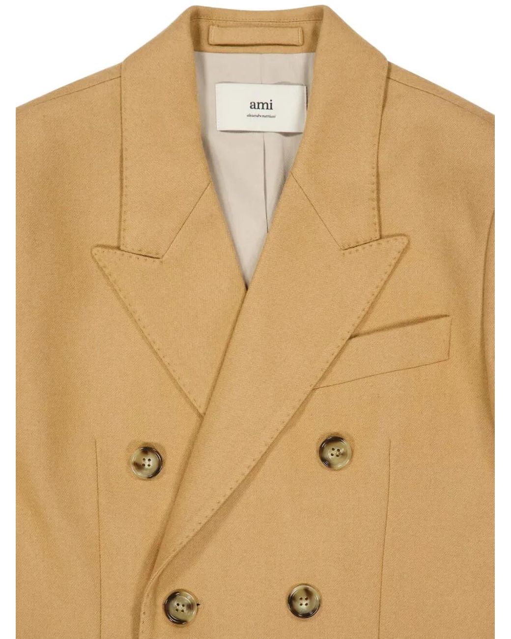 AMI Natural Double-Breasted Wool Blazer