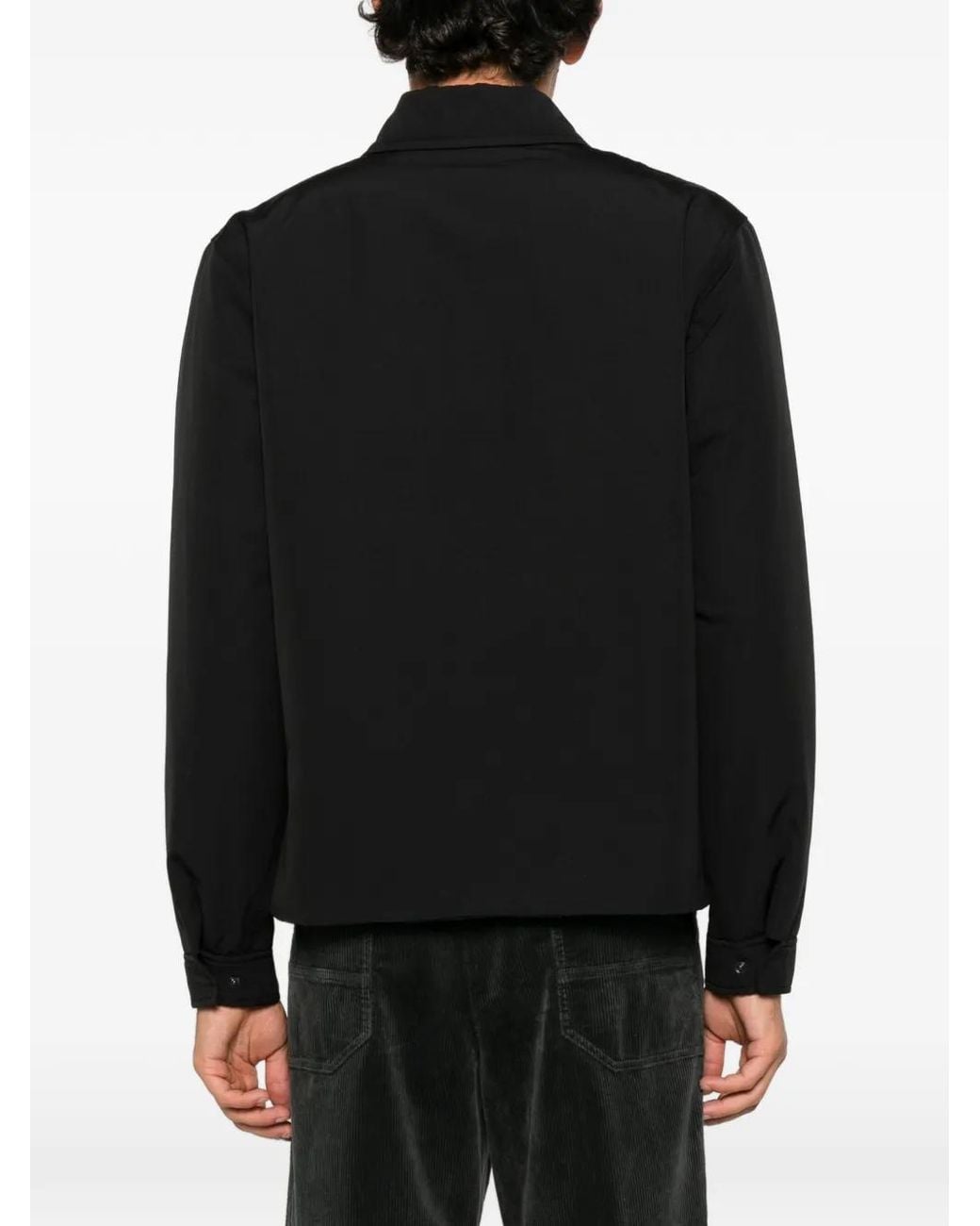 Aspesi Black Zip-Up Collared Jacket for men