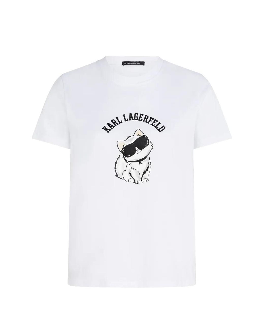 Karl Lagerfeld White Ikon Choupette T-Shirt