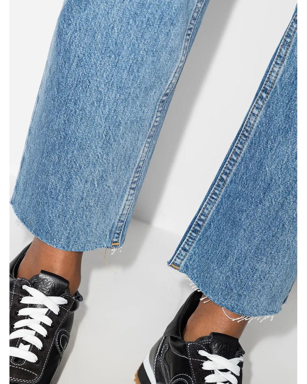 Re/done Blue Stove Pipe Cropped Jeans
