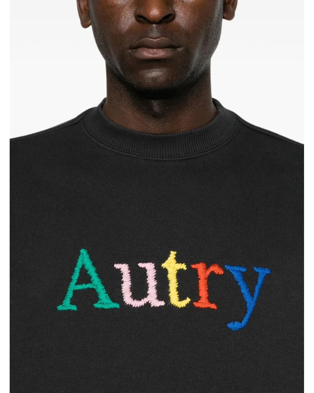 Autry Black Logo-Embroidered Sweatshirt
