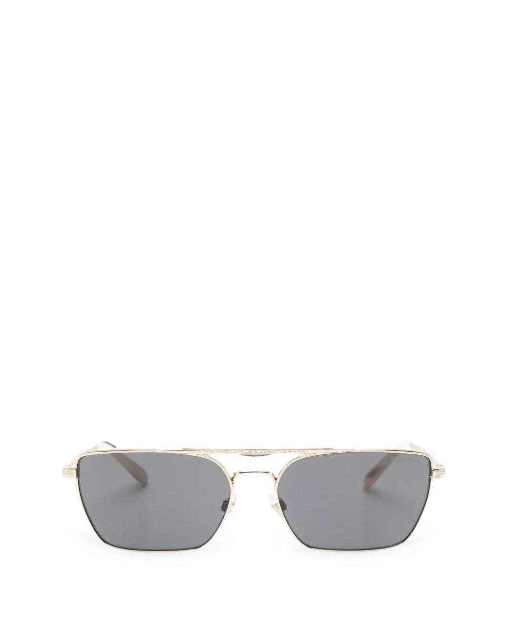 Polo Ralph Lauren White Lunettes De Soleil Western À Monture Rectangulaire