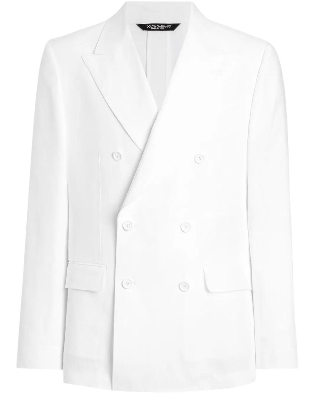 Dolce & Gabbana White Double Breasted Blazer for men