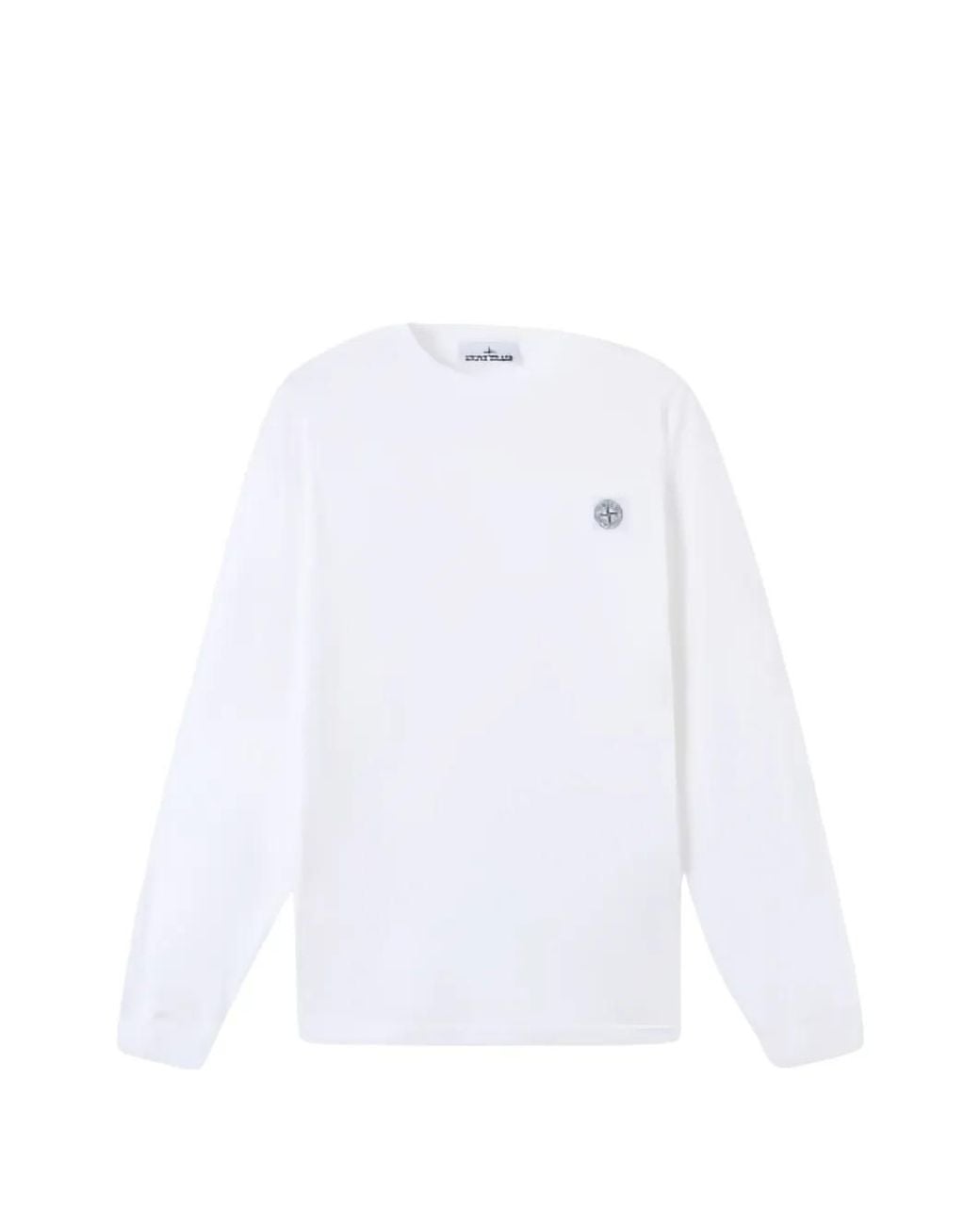 Stone Island White Logo-Patch Long-Sleeve T-Shirt for men