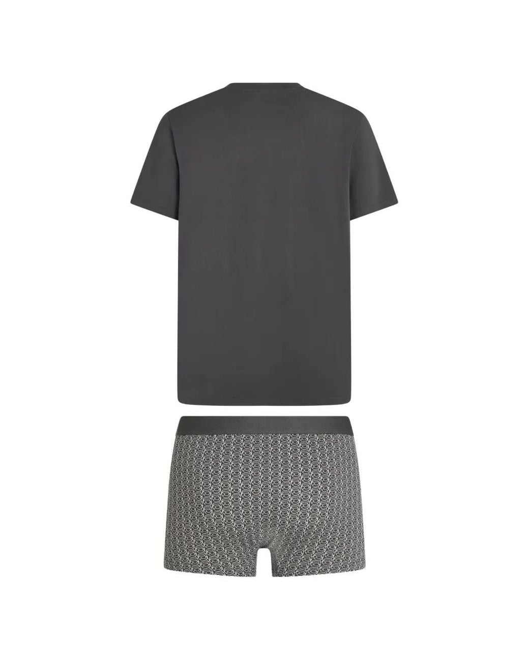 Karl Lagerfeld Gray Coffret Cadeau Ikon T-Shirt & Caleçon De Pyjama for men