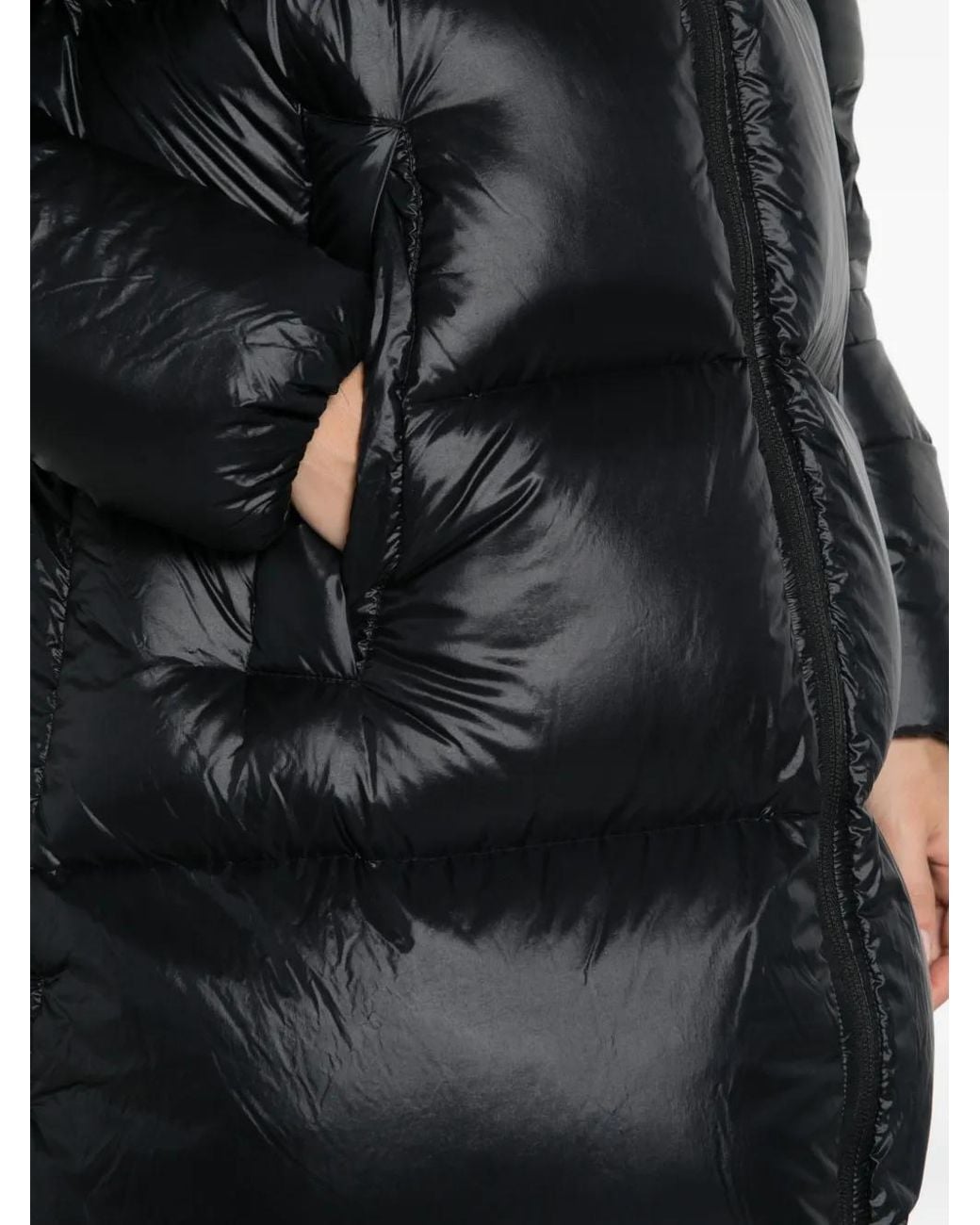Pyrenex Black Quilted Hooded Coat