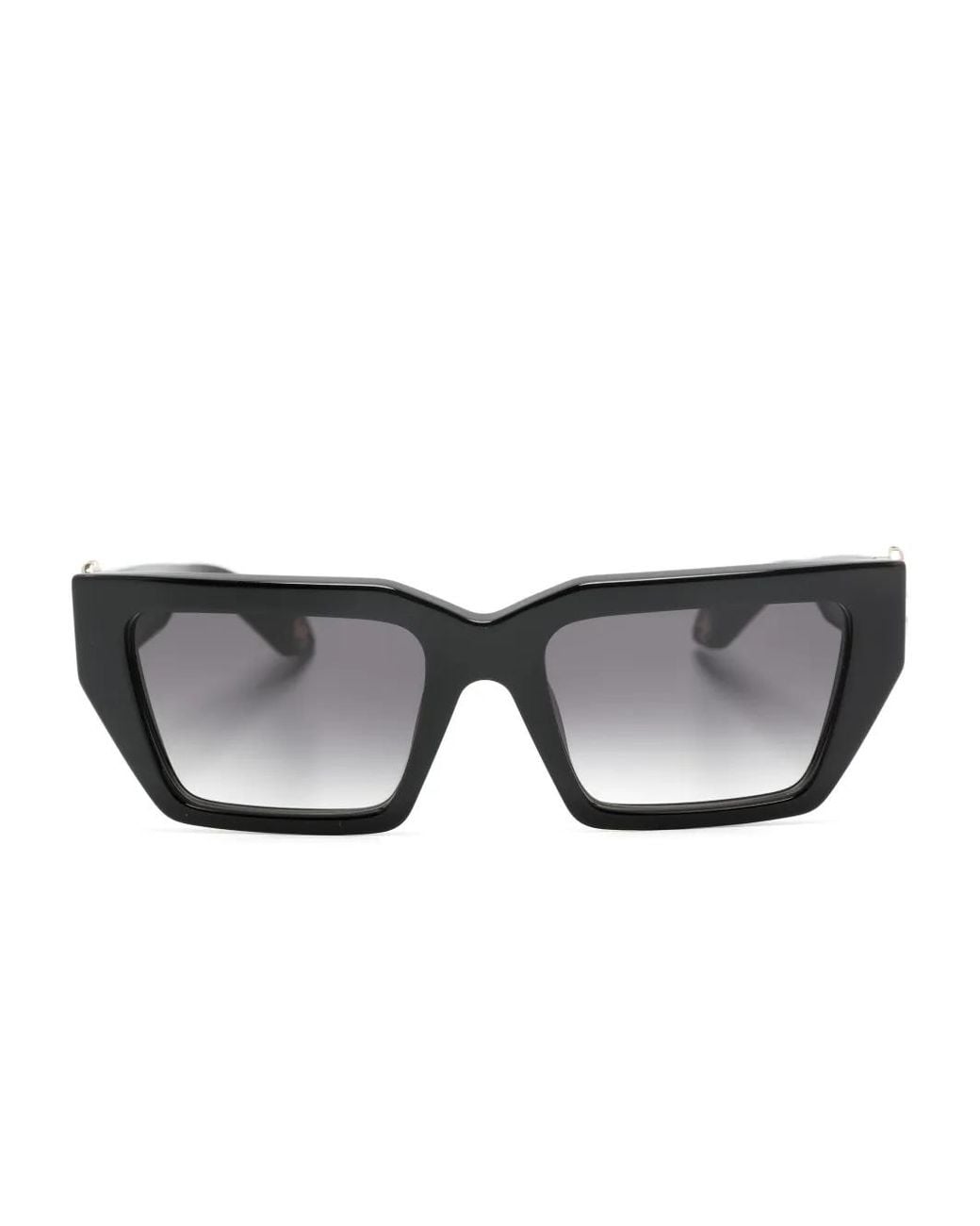 Roberto Cavalli Gray Logo-Plaque Rectangle-Frame Sunglasses