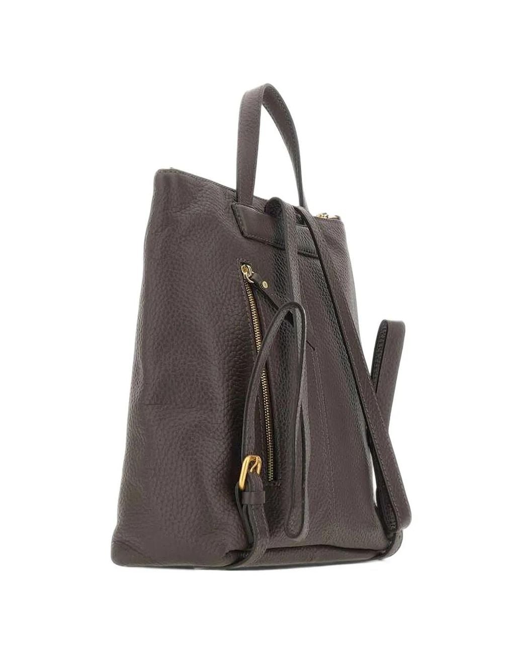 Gianni Chiarini Brown Large Sandra Grained Leather Backpack