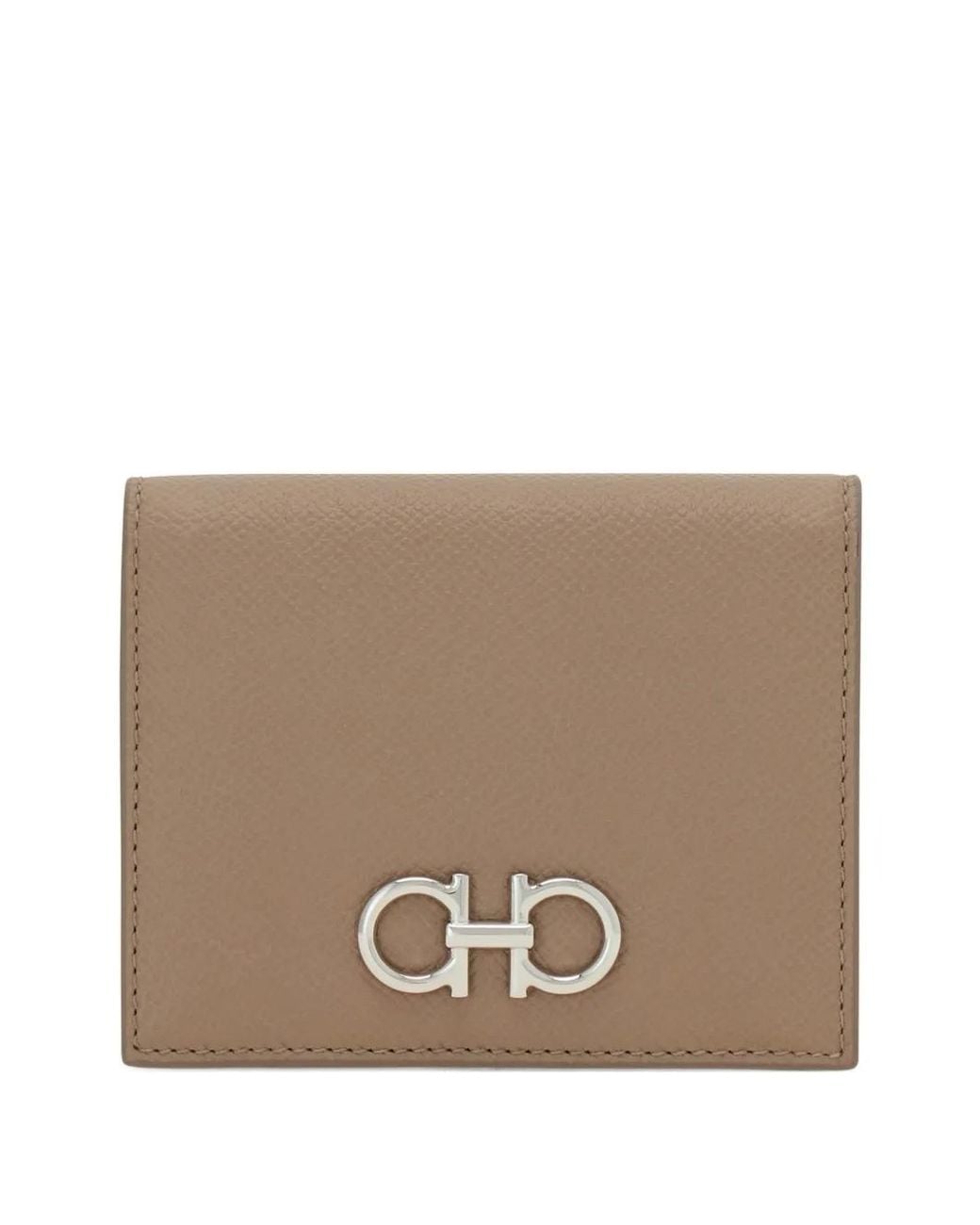 Ferragamo Brown Gancini Compact Wallet